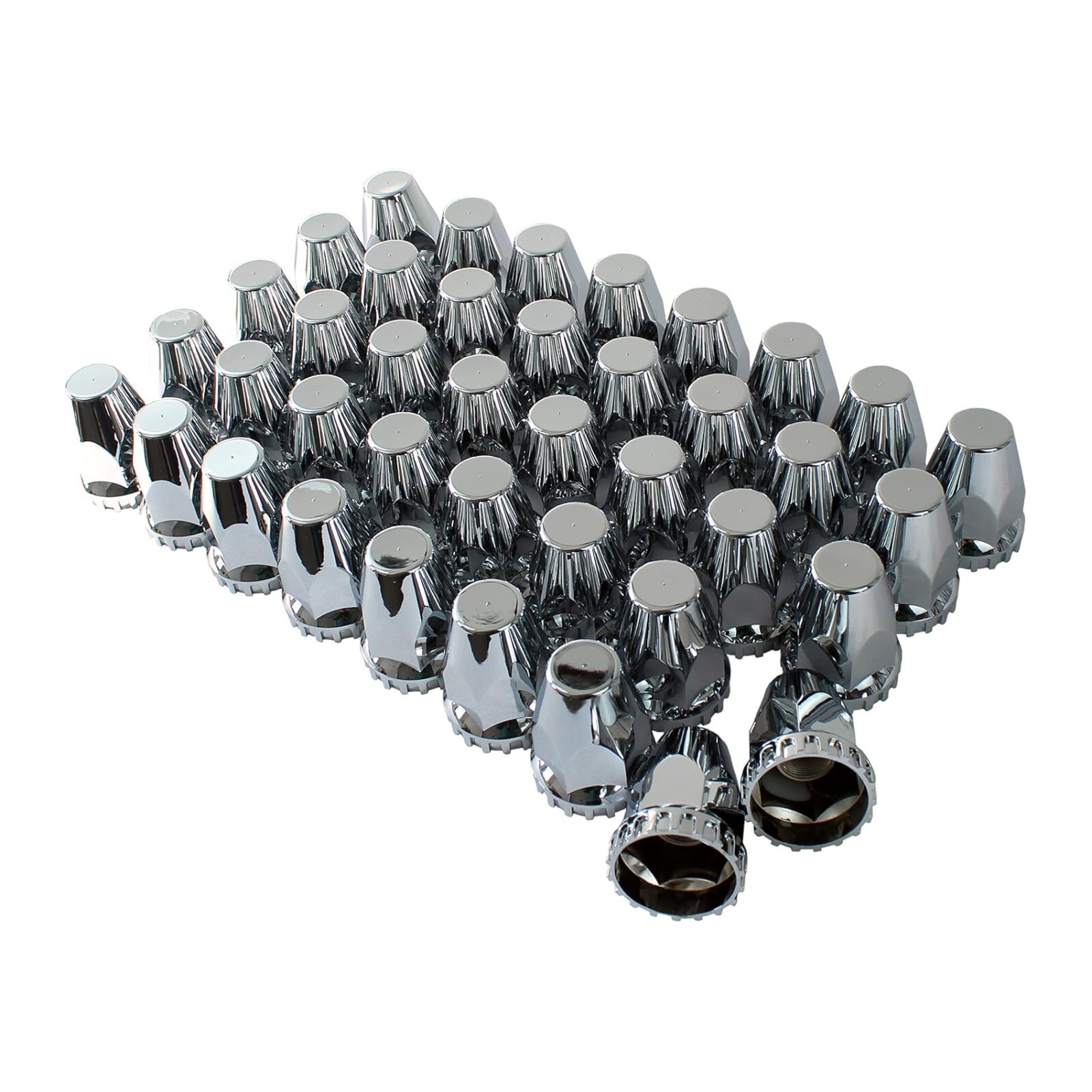 33mm Chrome ABS Plastic Screw-on Standard Lug Nut Covers (Pack of 40)