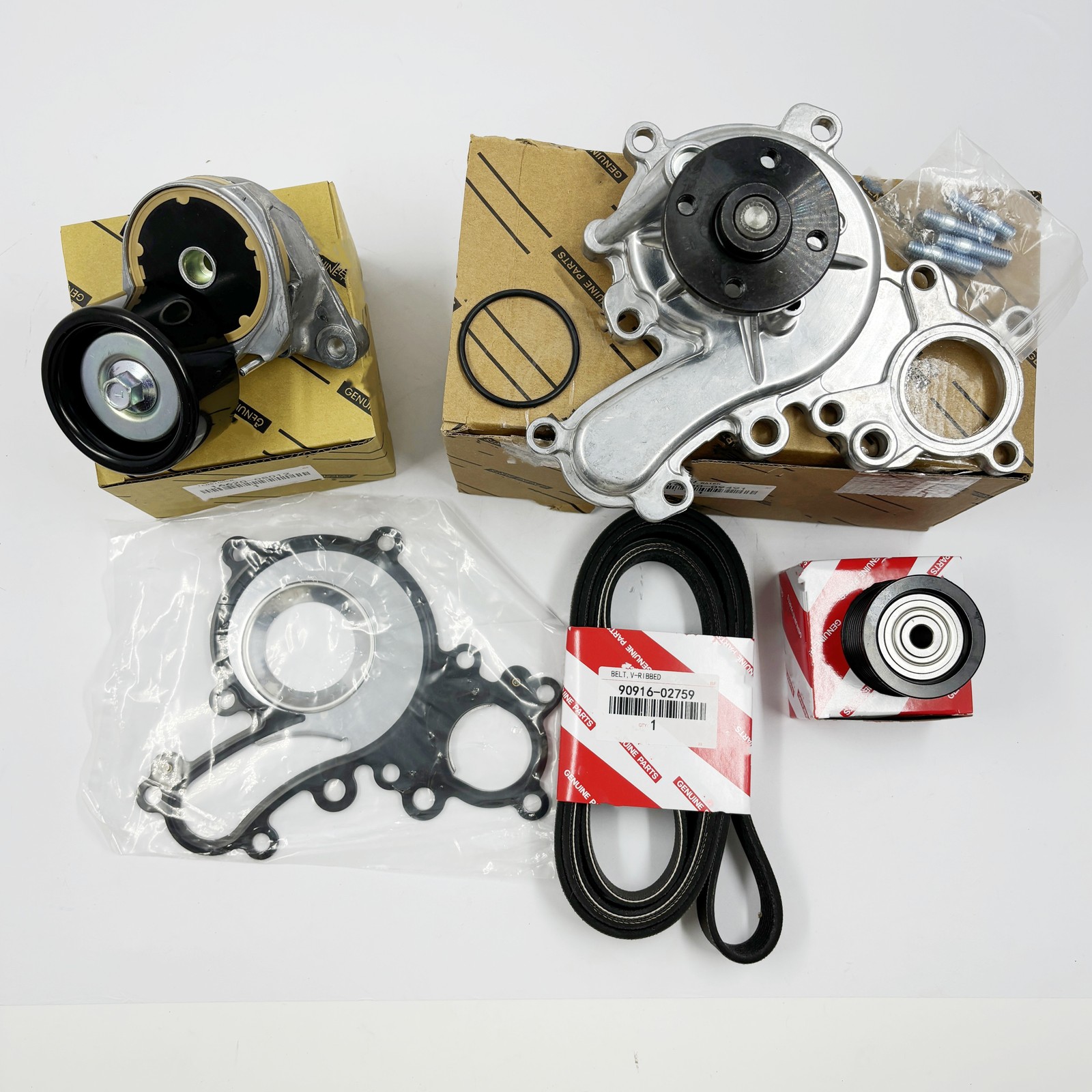 OEM for Toyota Tundra 16100-39496 Drive Belt Tensioner Pulley Water Pump Kit