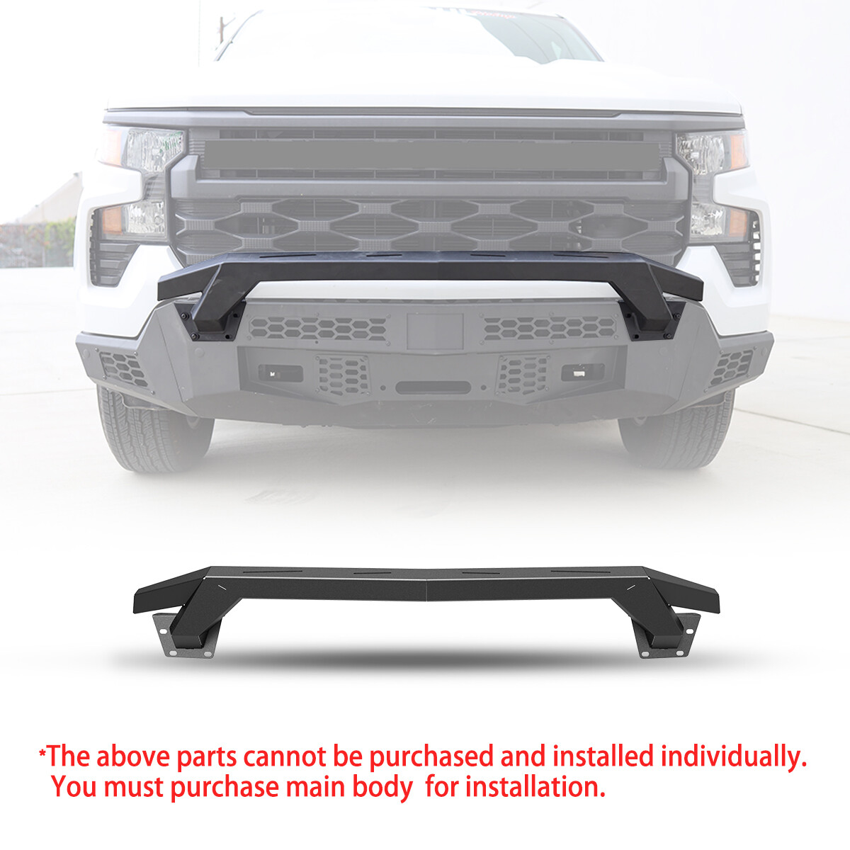 Bull Bar Fit For 2022 2023 2024 2025 Chevrolet Silverado 1500 Front Bumper