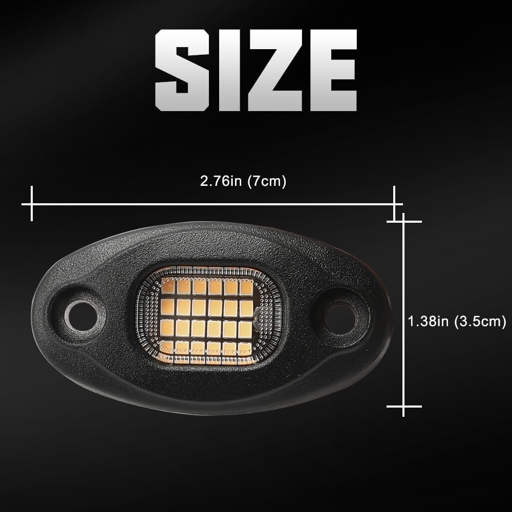 8 Pods Pure White Rock Lights Wide Angle for Truck Car ATV UTV SUV Motorcycle