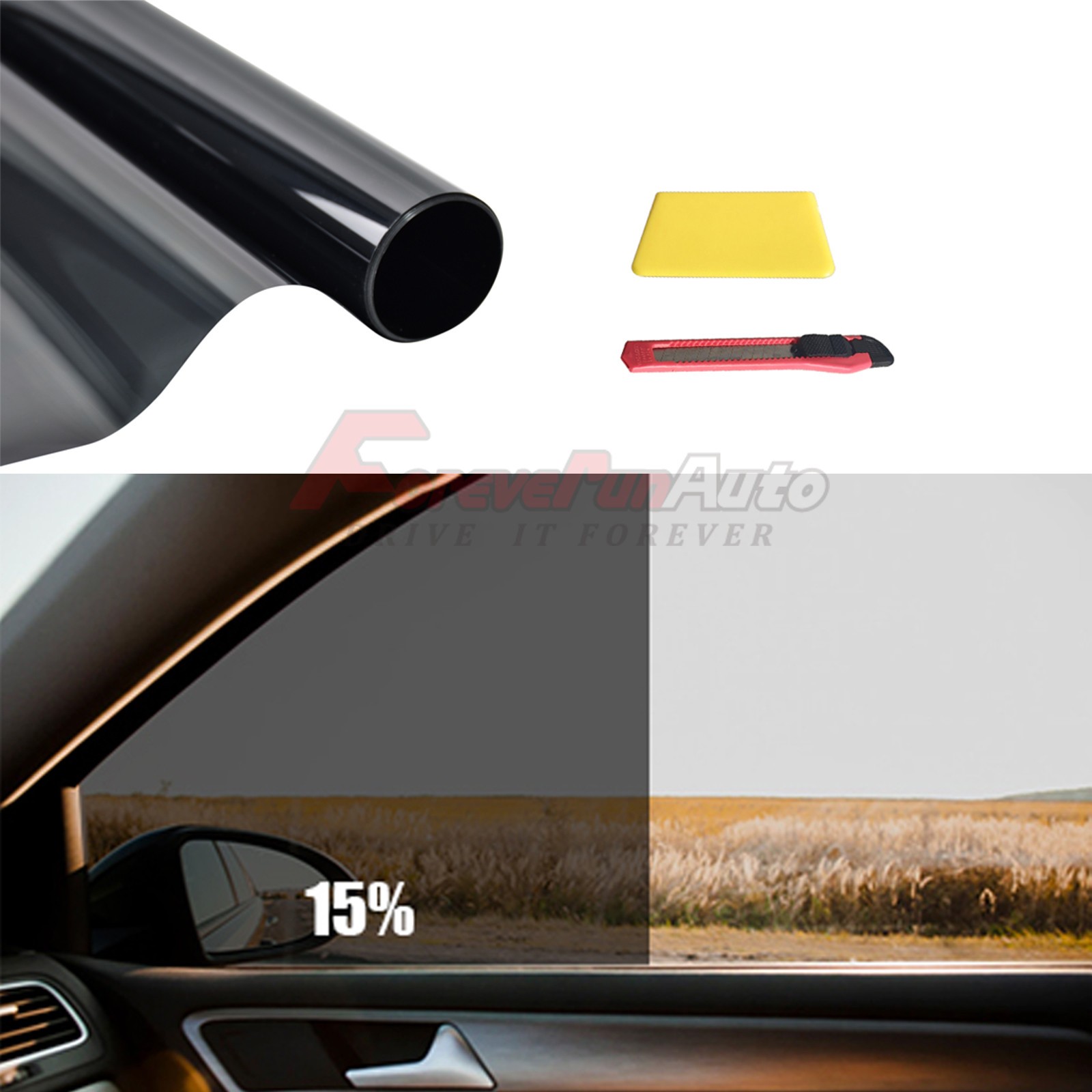2Ply 40″x100FT 15%VLT Window Tint Film Roll Car Truck UV Protection