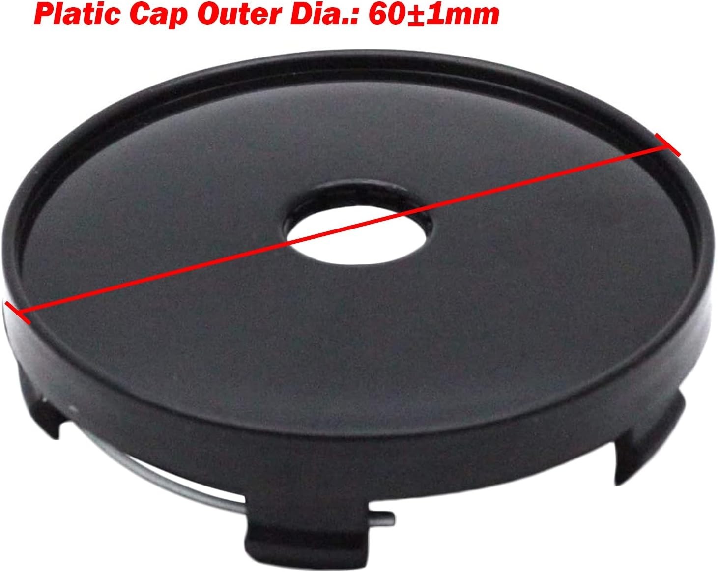 4PC Set of Universal Black Wheel Center Caps – 60mm Diameter Installation Easy