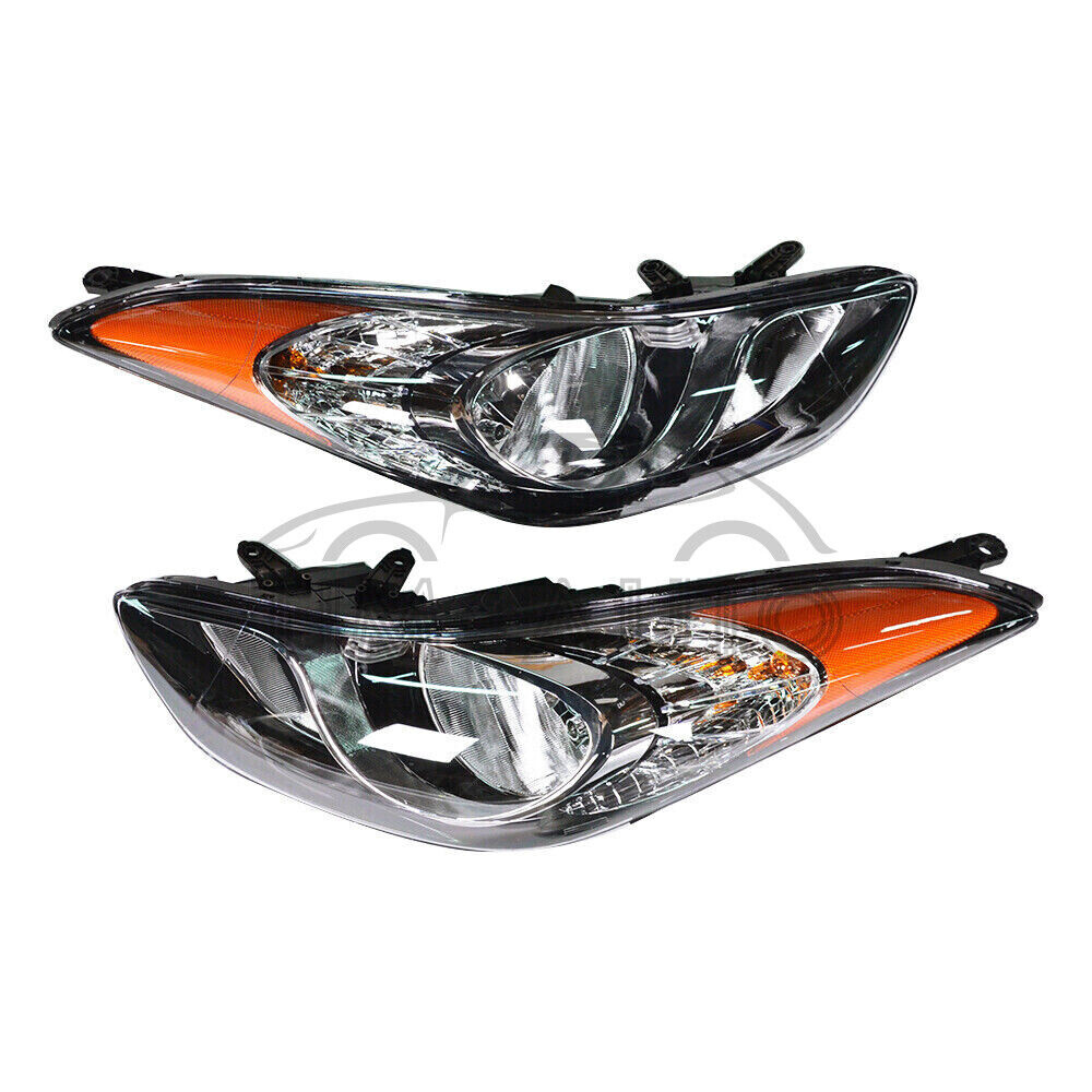 Pair Set Halogen Headlight Headlamp Assembly For 2011-2013 Hyundai Elantra
