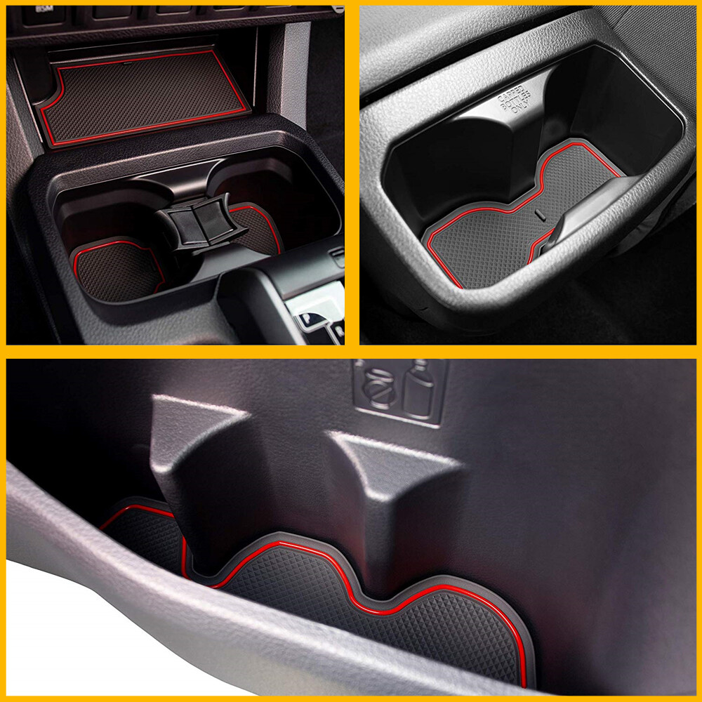 Red Car Cup Door Center Console Liner Insert For Toyota Tacoma 2016-2022 OXILAM