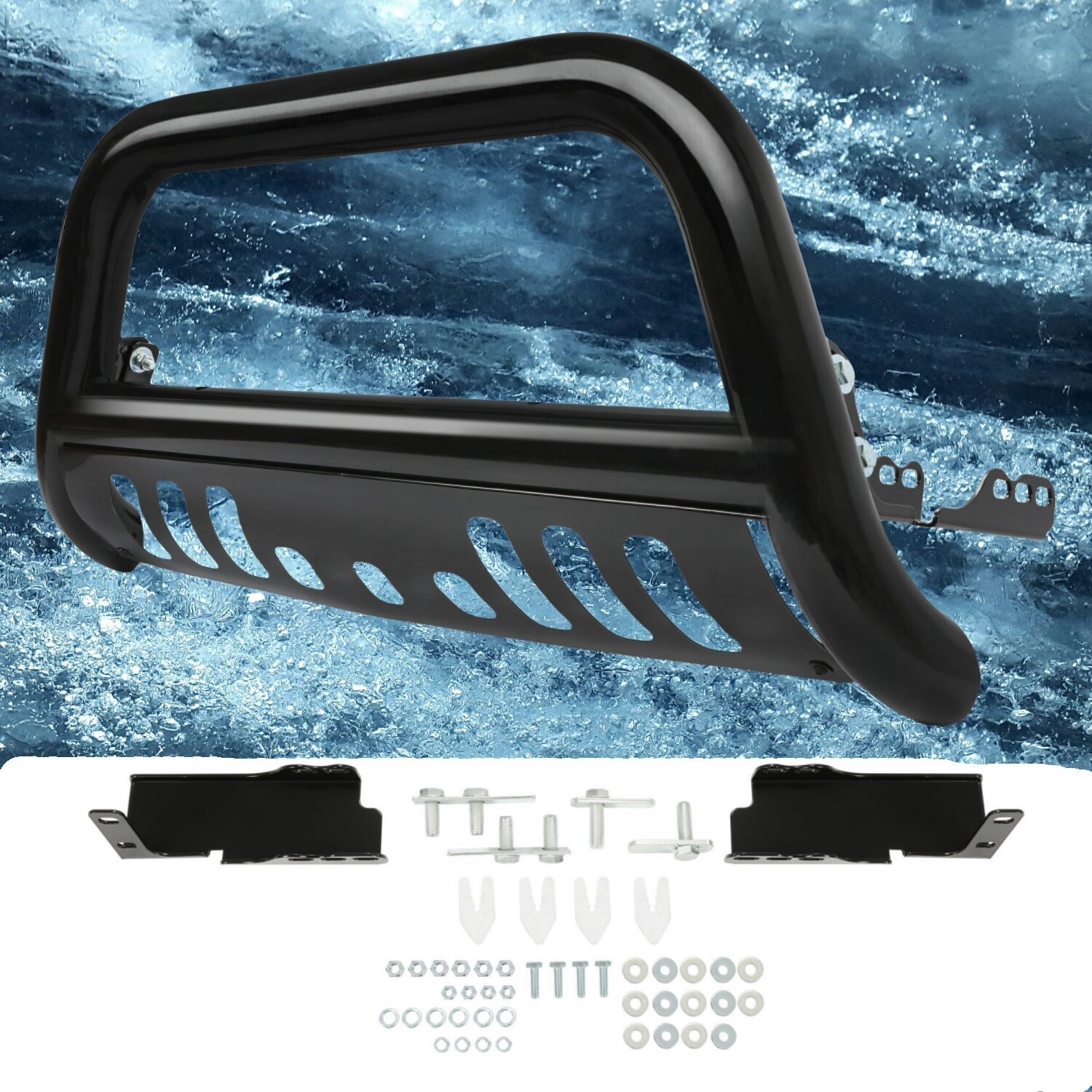 For 2007-2018 Silverado/GMC Sierra 1500 3″ Bull Bar Grille Guard Front Bumper