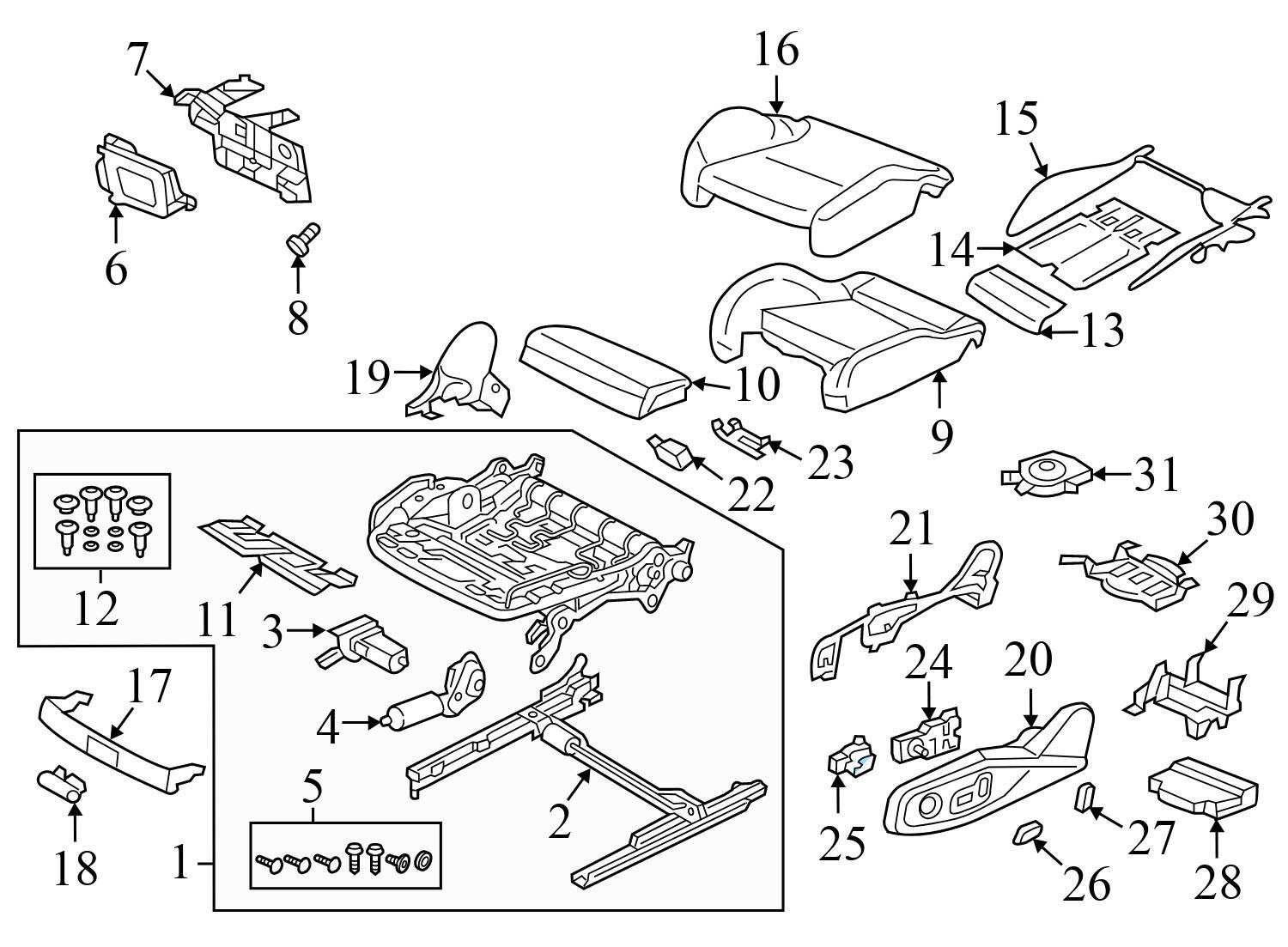 2018-2023 AUDI TT RS QUATTRO – Front Lumbar SEAT Switch 8E0959777A