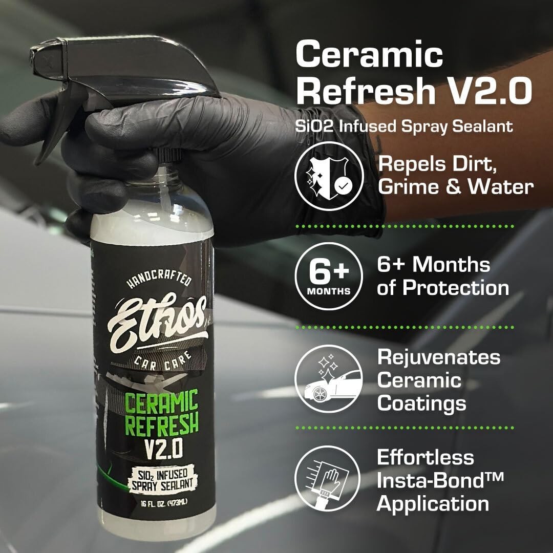 Ceramic Coating Spray & Sealant for Instant Gloss – 6+ Months Car Protection, Si