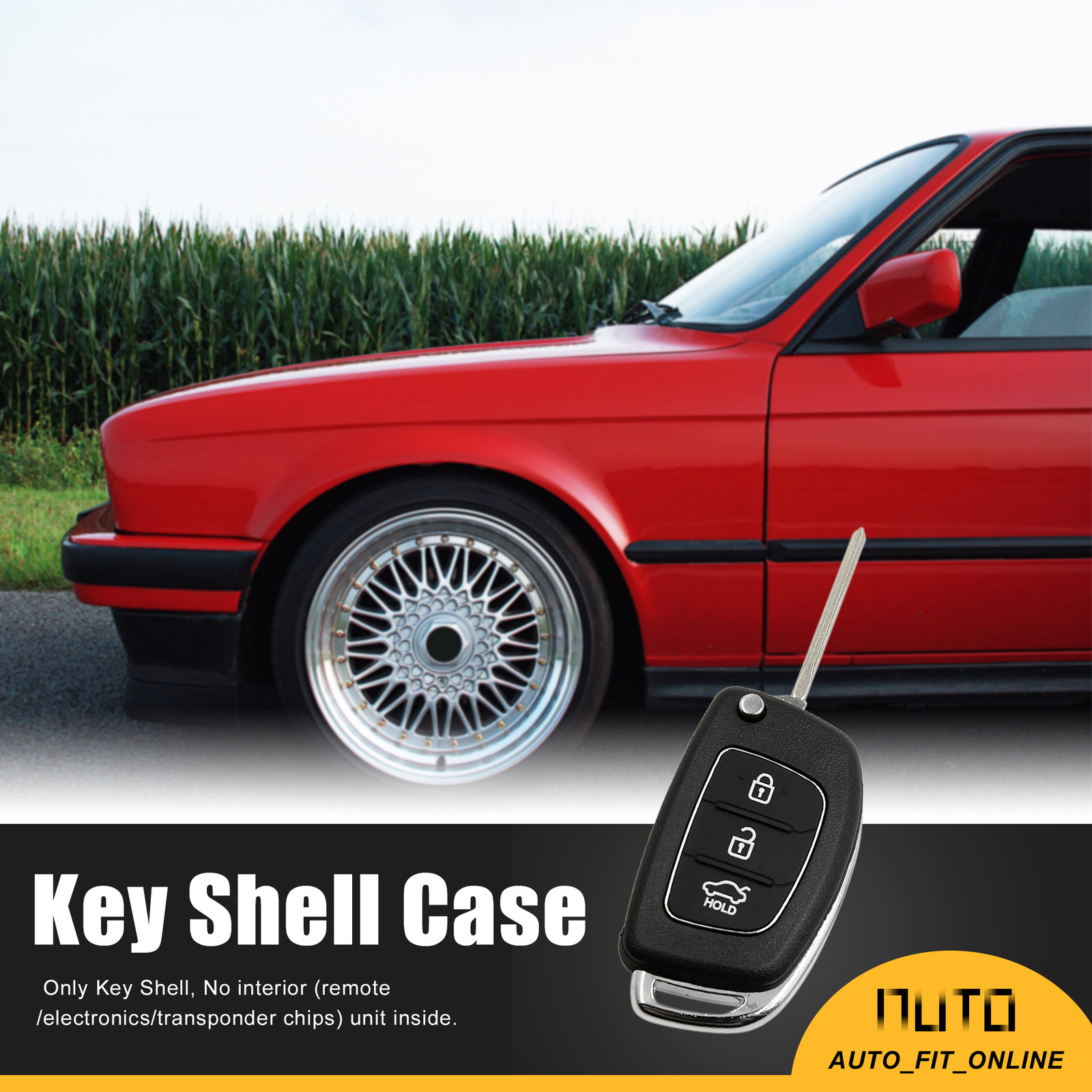 Car Replacement Key Fob Shell Case ONE Custom for Hyundai Santa Fe 3 Key Button