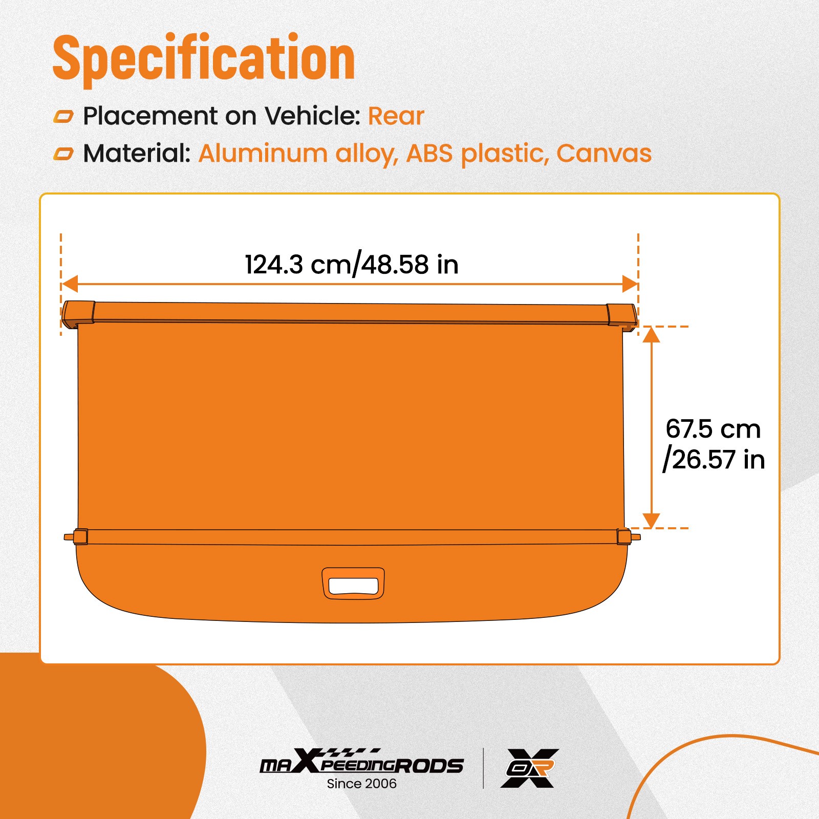 Trunk Cargo Cover for BMW X3 2011-2016 2017 Easy Installation Waterproof