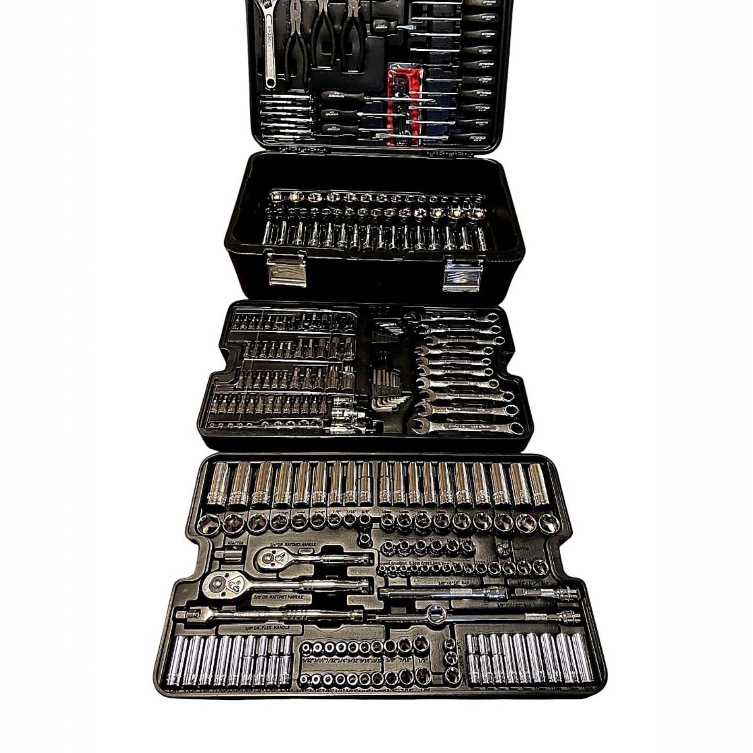 301 Piece Mechanics Tool Set SAE Metric Socket Ratchet Kit with Case Auto Repair