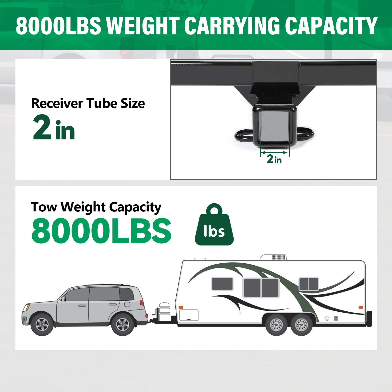#13416 Class 3 Trailer Hitch Tow Hitch 2″ Receiver For Toyota RAV4 2019-2023
