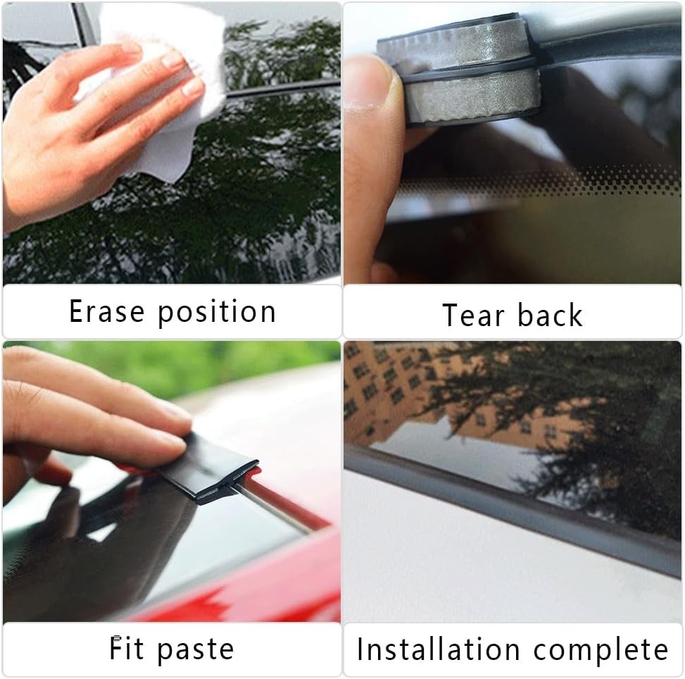 23Ft Weather Stripping T-Shape Windshield Trim Self Adhesive Rubber Seal