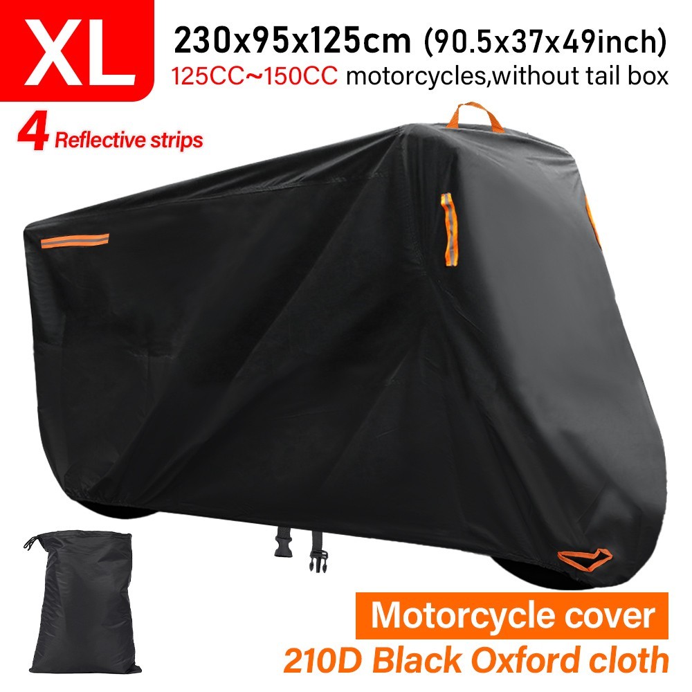 Large Waterproof Motorcycle Cover Heavy Duty for Sun Snow UV Rain Dust Resistant