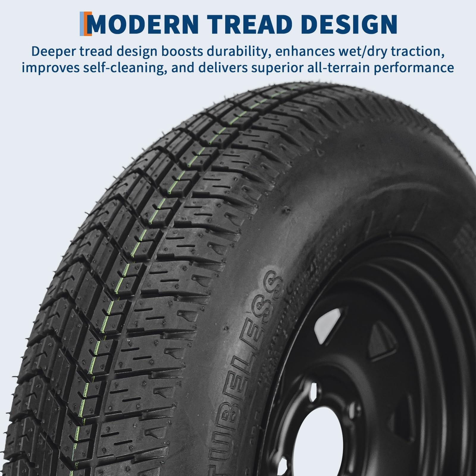 2 Pack ST175/80D13 Trailer Tires with 13″ Rims 175/80 D 13 5 Lug on 4.5 Black