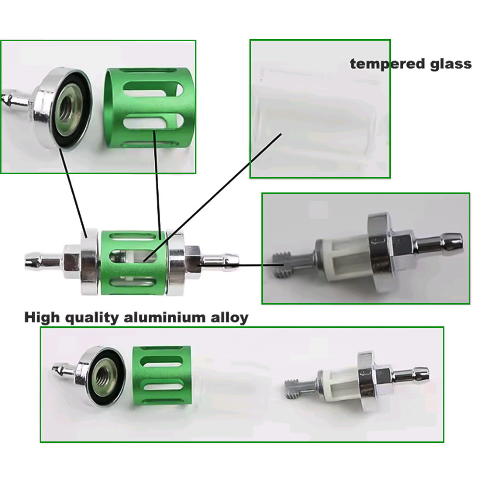 Universal 8mm Fuel Filter Engine Inline Gas Fuel Line Filter CNC Glass Filter