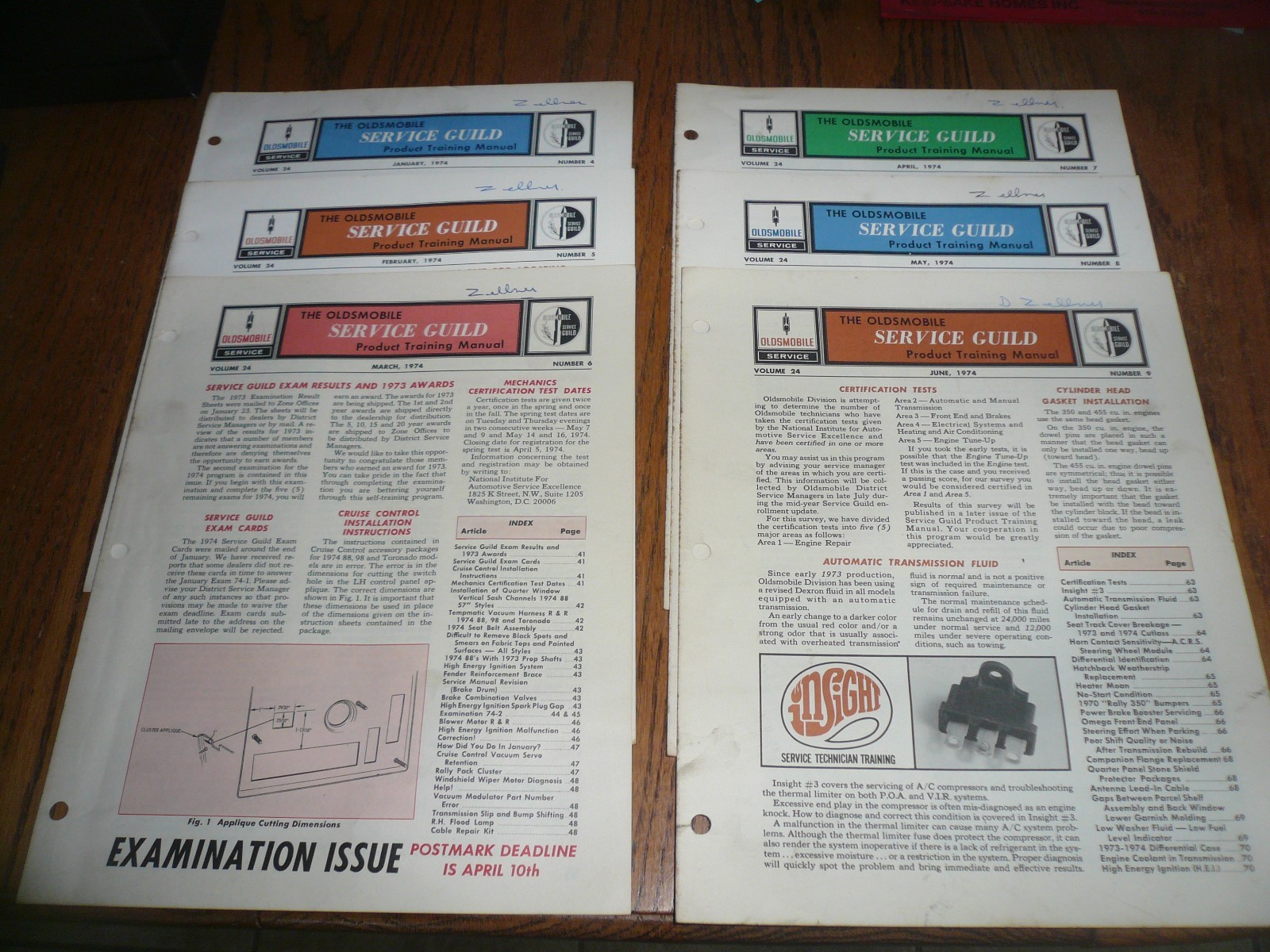 1974 Oldsmobile Service Guild Product Training Manual 6 Months – Jan – June