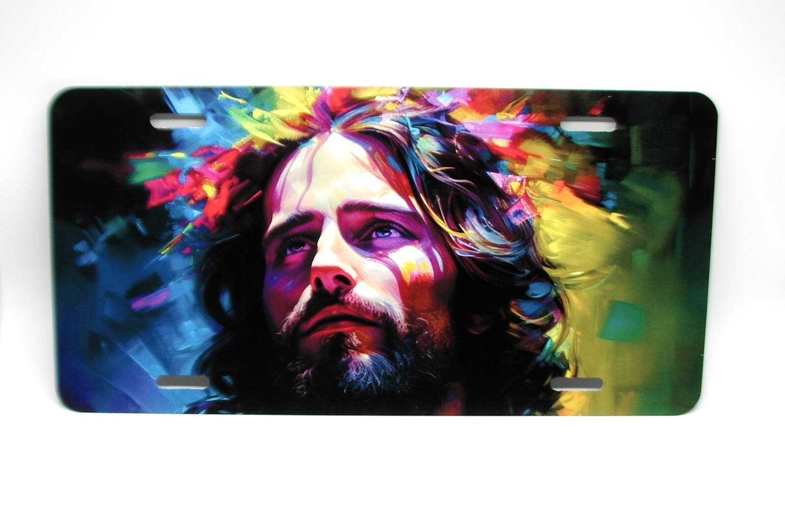 JESUS CHRIST ABSTRACT ARTWORK CHRISTIAN RELIGIOUS METAL CAR LICENSE PLATE