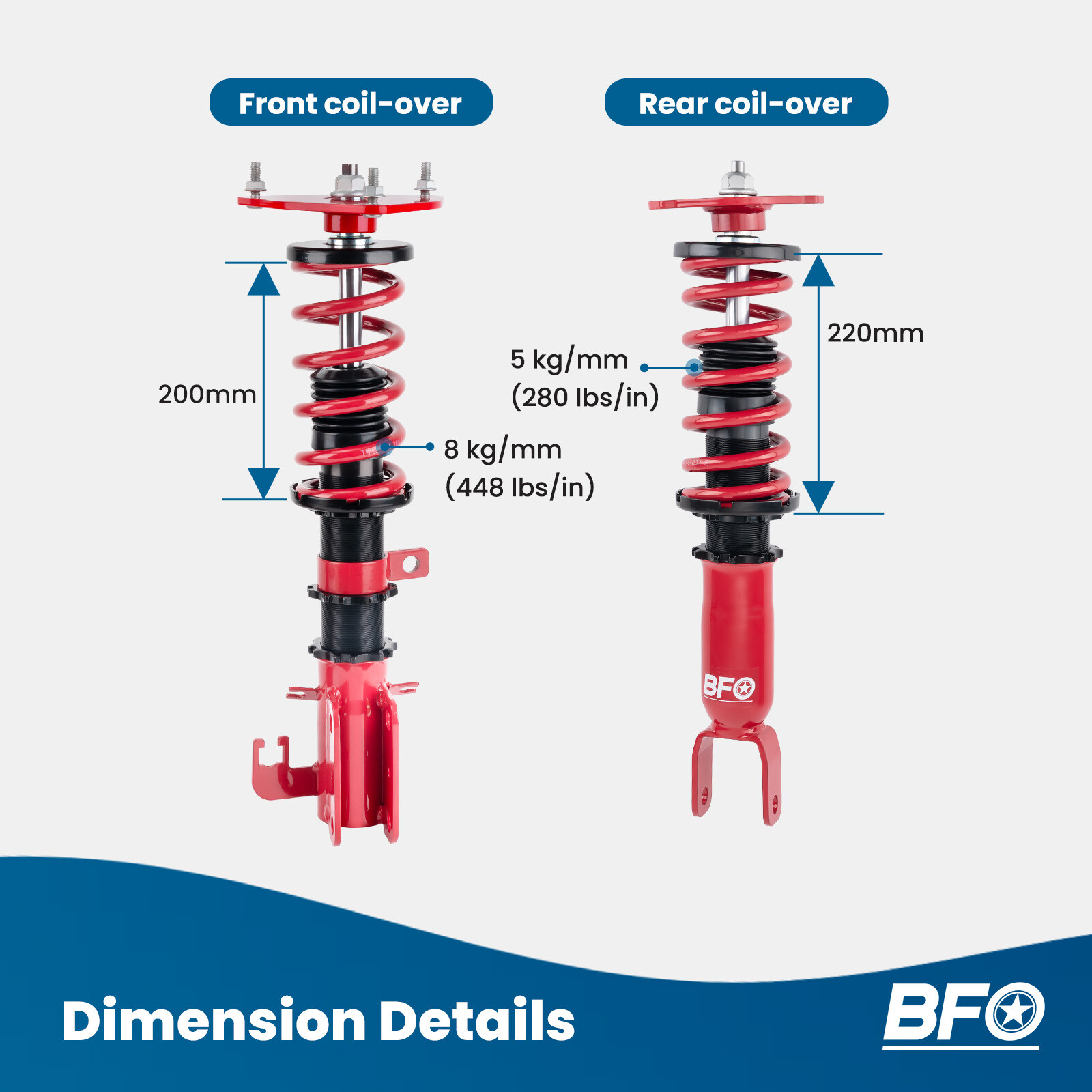 24 Way Damper Adjustable Coilover Kit Fit Honda Civic 2001 2002 2003 2004 2005