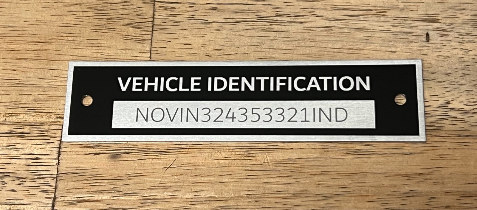CUSTOMIZED ID TAG PLATE DATA TRL SERIA L FREE SHIP WITH 2 FASTNERS