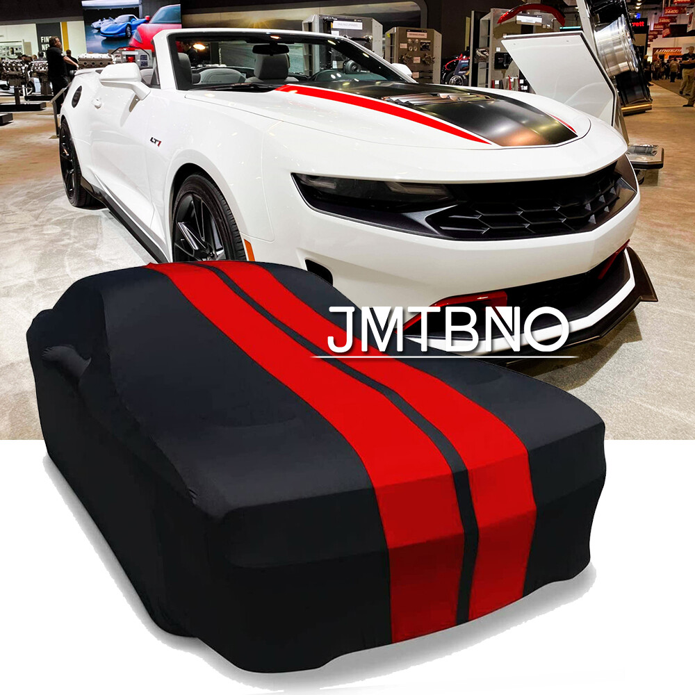 For Chevrolet Camaro ZL1 SS Dustproof Black+Red Line Stain Stretch Car Cover US