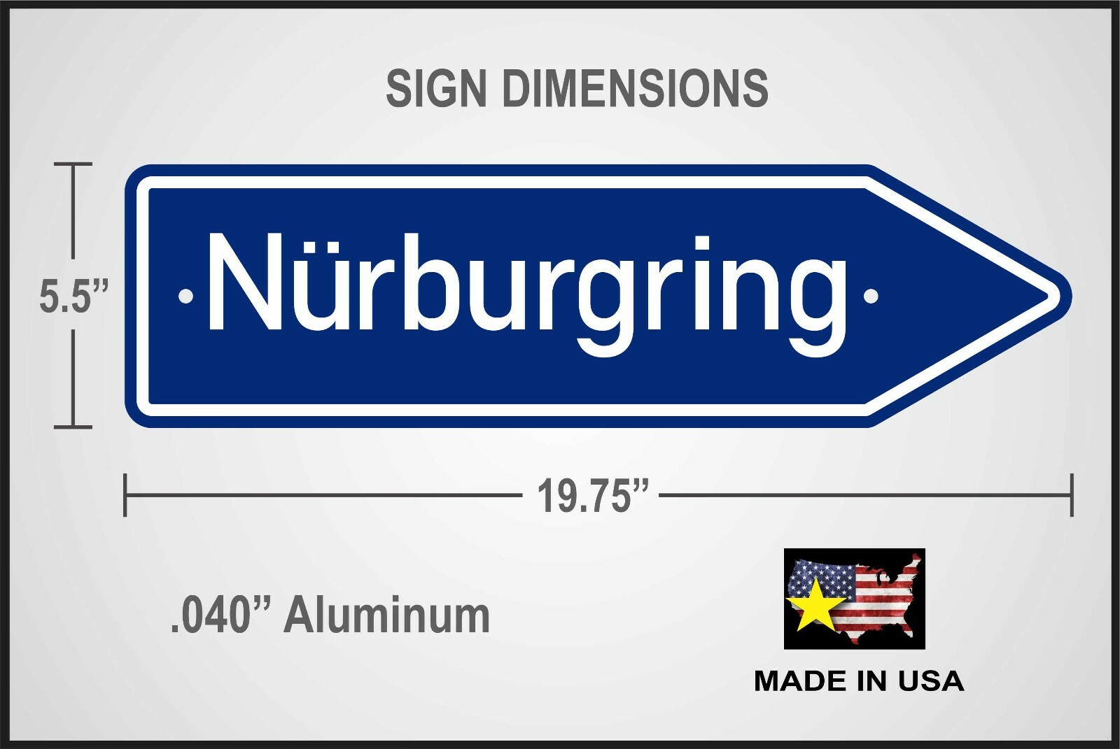 Nürburgring Exit Sign – German Racing Decor – Aluminum Nordschleife Marker