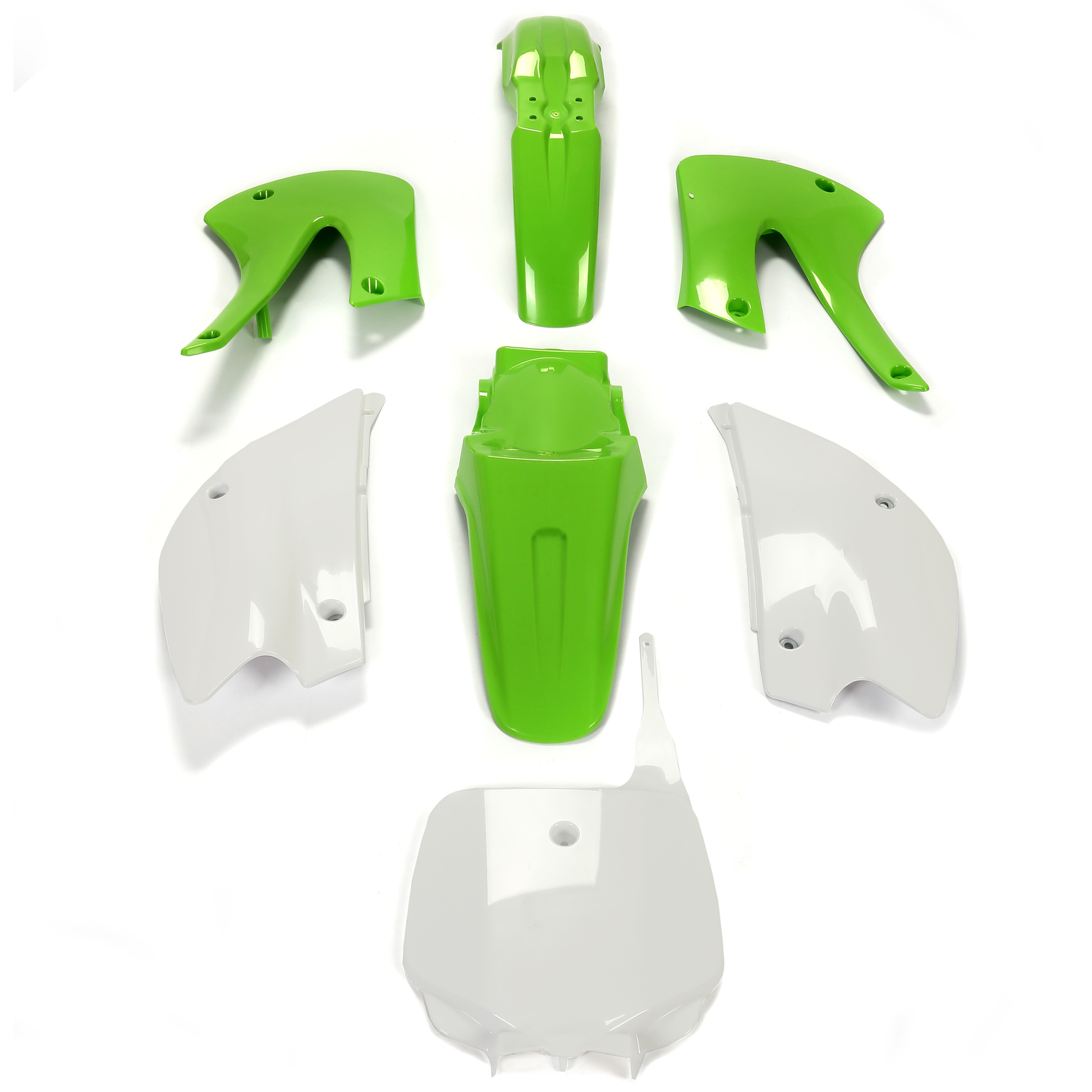 Restyled Plastic Body Kit For Kawasaki KX85 KX100 2001-2013 Green & White Colors