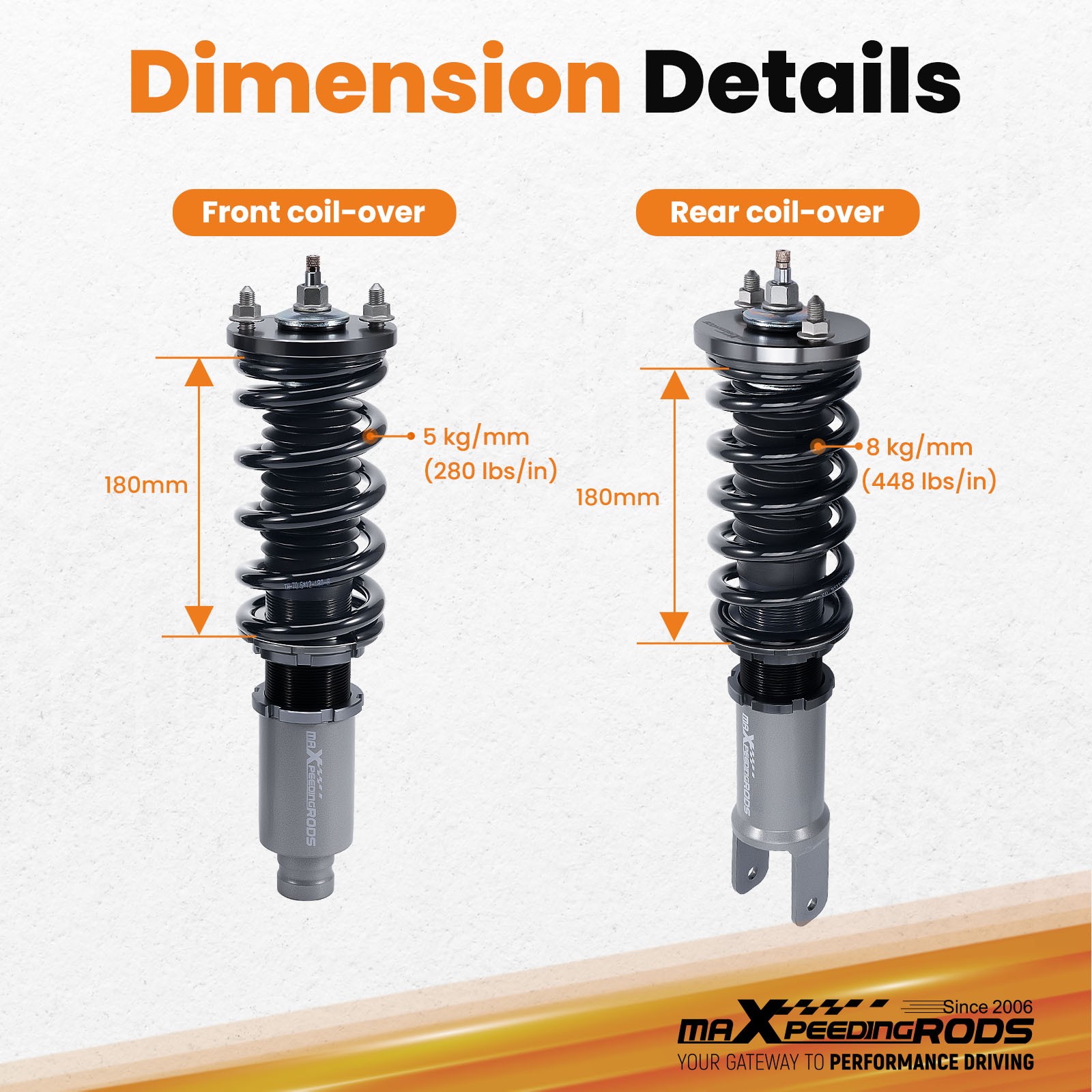 MaXpeedingrods Coilovers Lowering Suspension Kit for Honda Civic EF ED 88-91