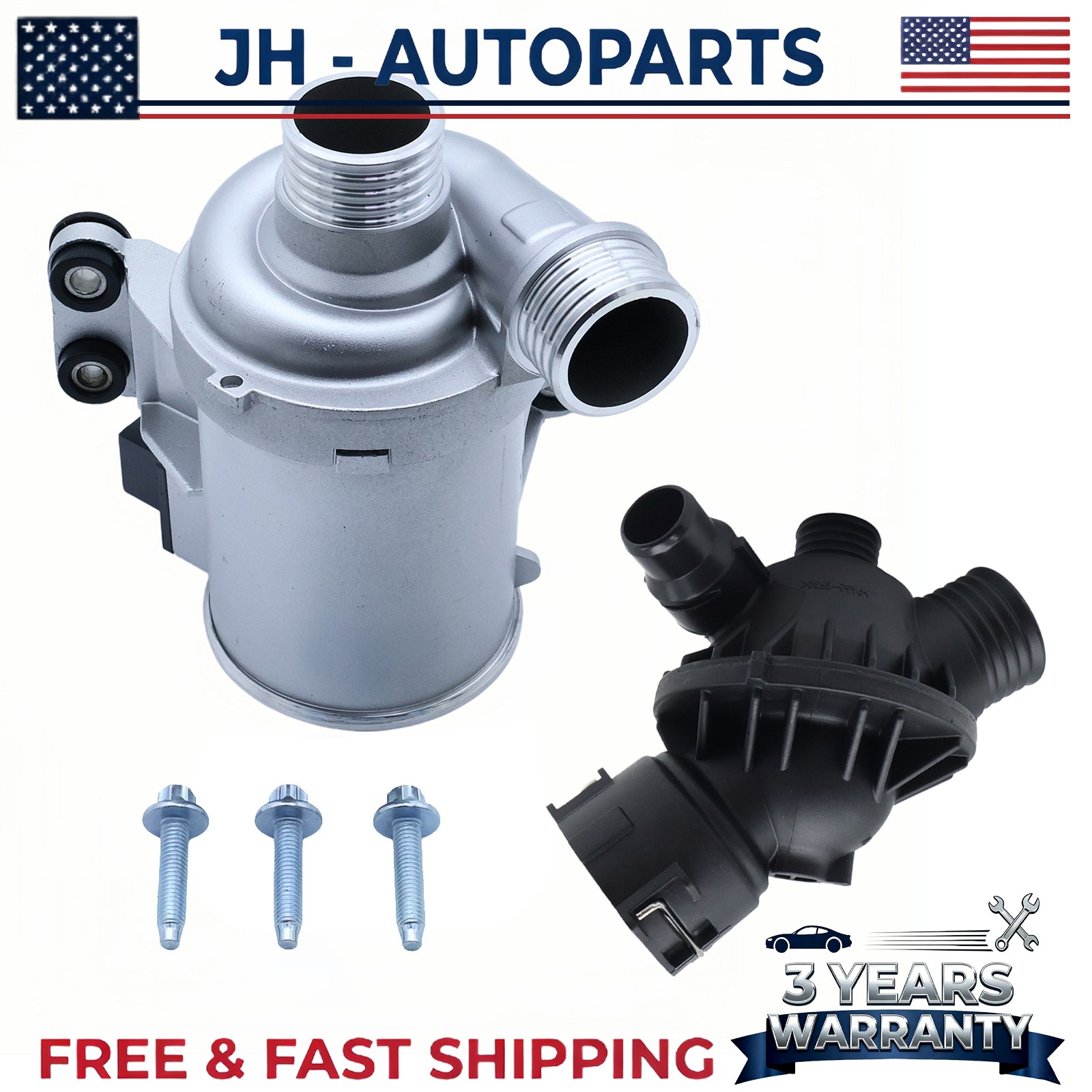 Housing Electric Water Pump Thermostat Kit Fits BMW N55 335i 535i Metal Plastic