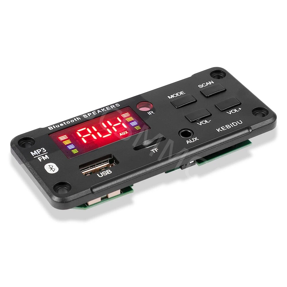 Bluetooth 5.0 12V MP3 Decoder Board Speaker Module USB TF AUX FM Radio For Car