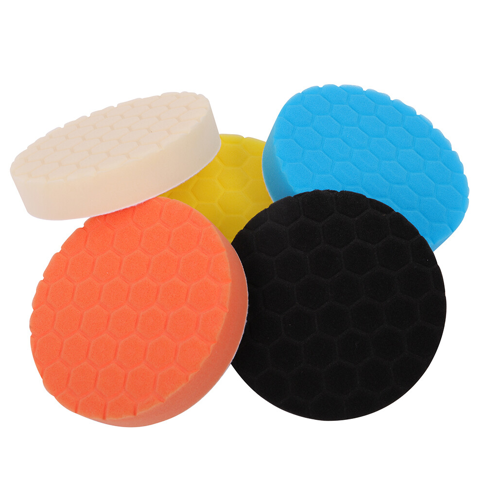 5PCS 6inch Buffing Sponge Polishing Pad Kit Waxing For Car Polisher