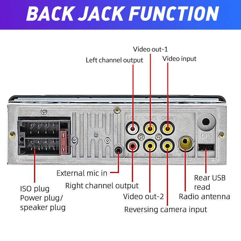 6.86” Single 1Din Car Stereo Radio Carplay/Android Auto Touch Screen MP5 Player