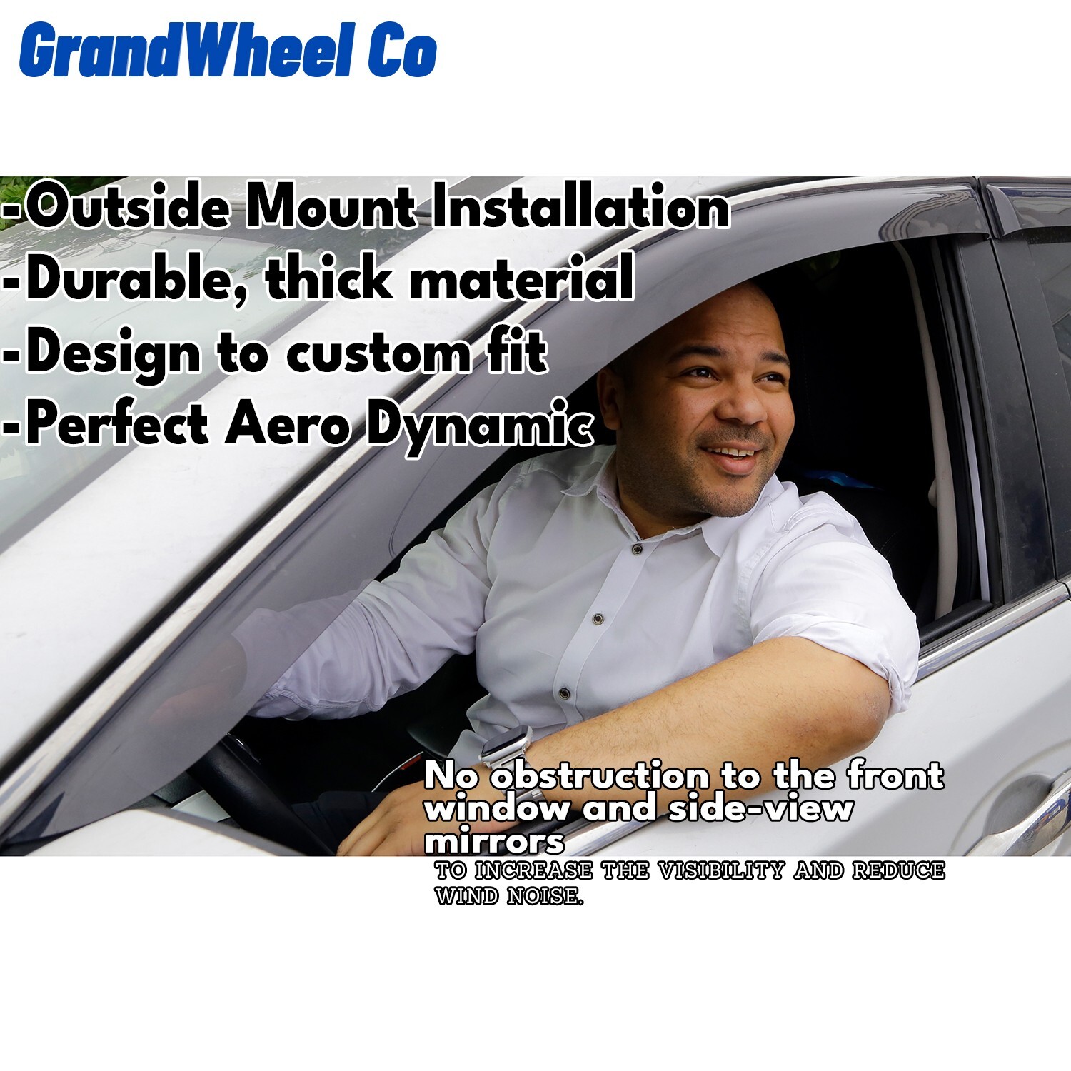 Sun Rain Visors Wind Rain Guards for 2024-2025 Toyota Grand Highlander