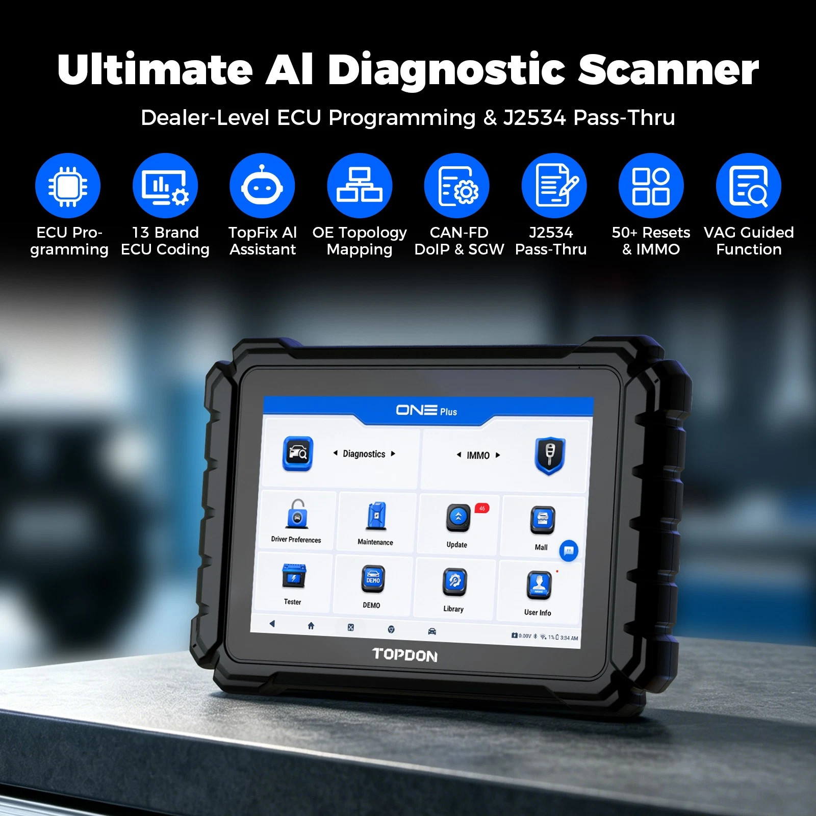 TOPDON ONE Plus 2-Year Official Update 50+ Resets ADAS BMS EV Calibration Tool