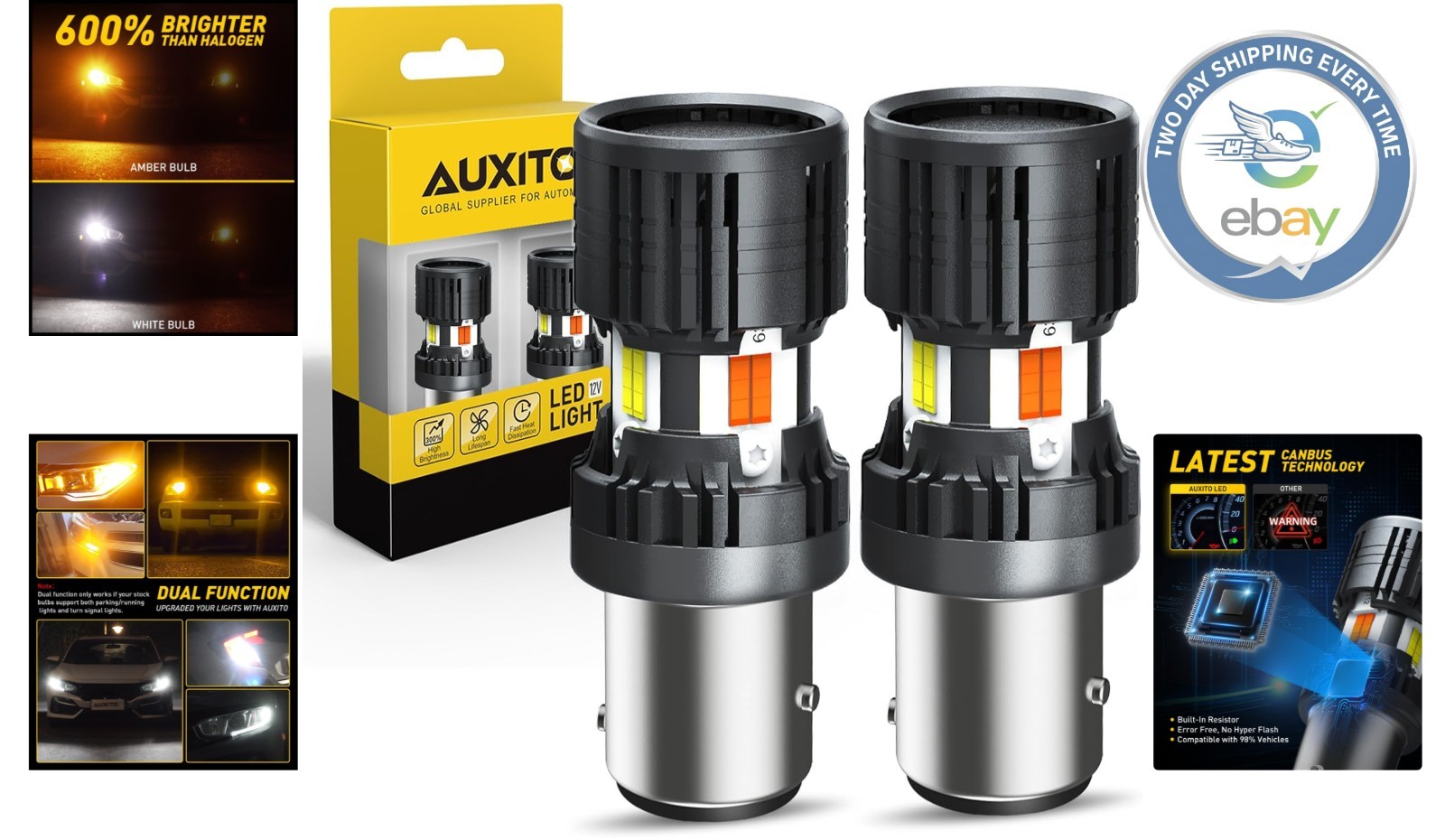 Dual Function 1157 LED Bulbs for Turn Signals & DRL – 50,000 Hours of Brightness
