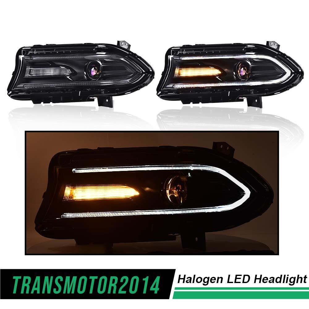 Fit For Dodge Charger 15-22 Headlights LED DRL Halogen Left & Right Headlamps