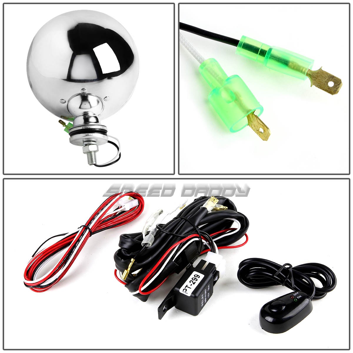 6″ ROUND CHROME HOUSING CLEAR FOG LIGHT/OFFROAD SUPER 4X4 GUARD WORK LAMP+SWITCH
