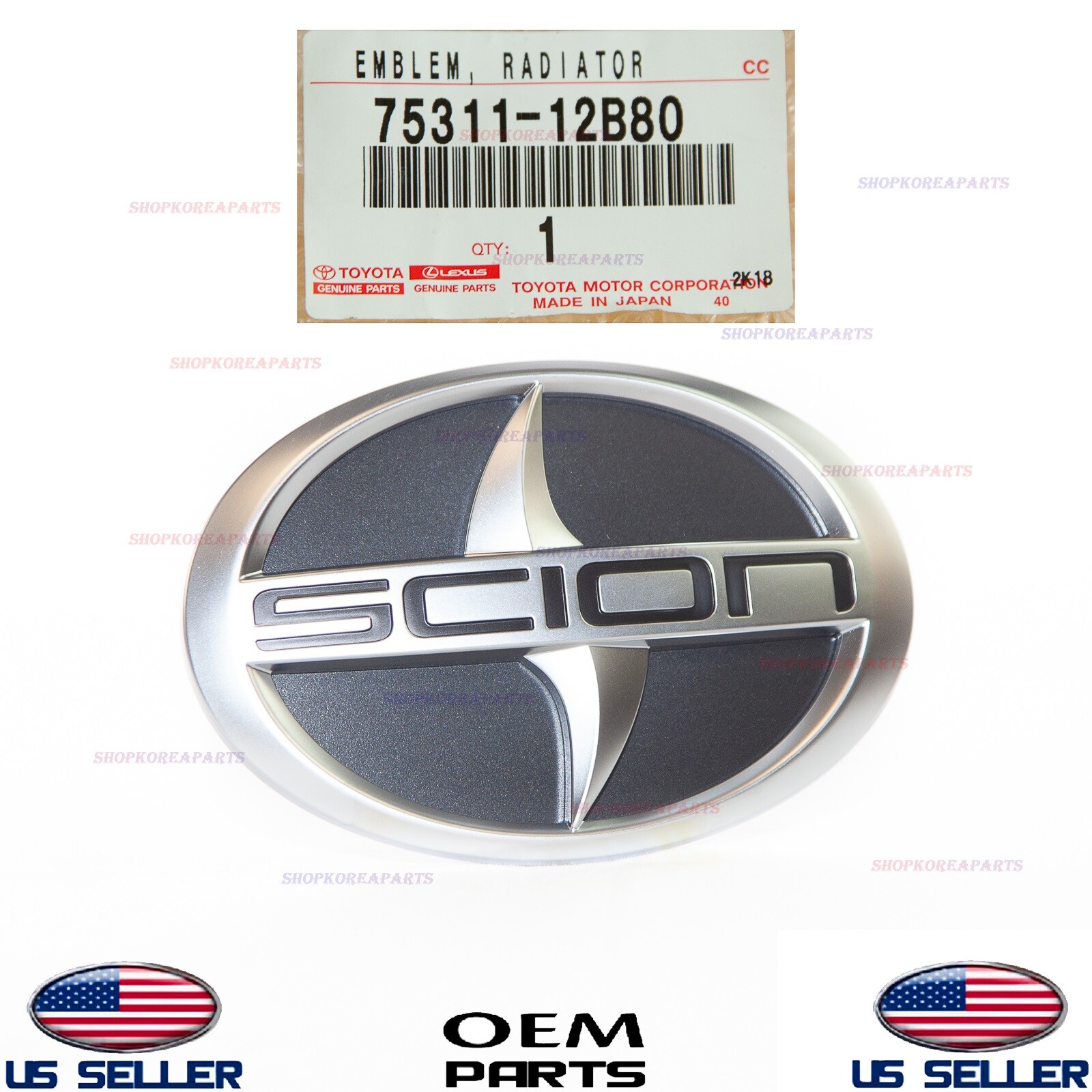 Genuine Front Grille Emblem Logo Symbol ⭐OEM⭐ Scion xB 2011-2015 75311-12B80