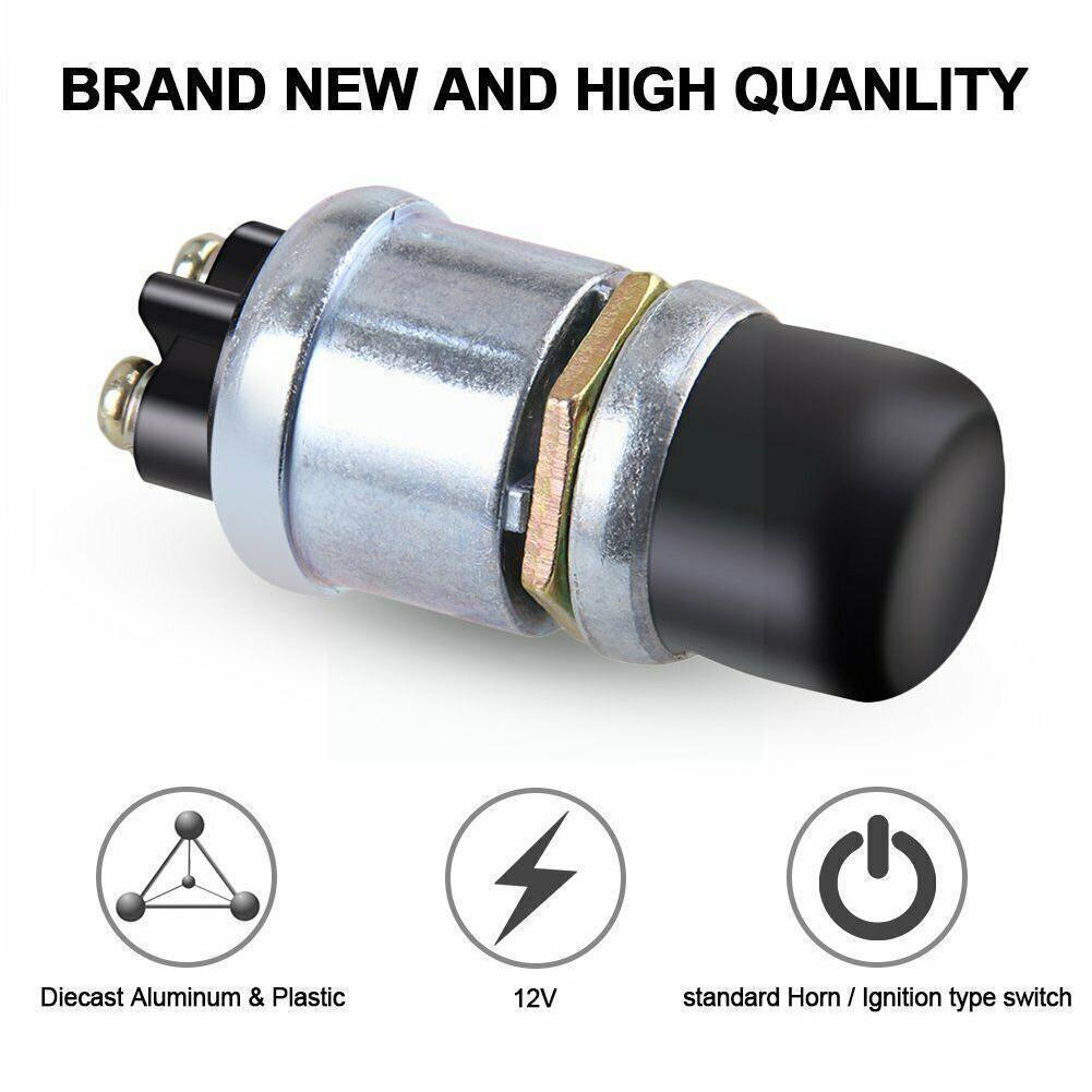 2PCS 12 Volt DC Heavy-Duty Start Momentary Push-Button Starter Switch (50 Amps)