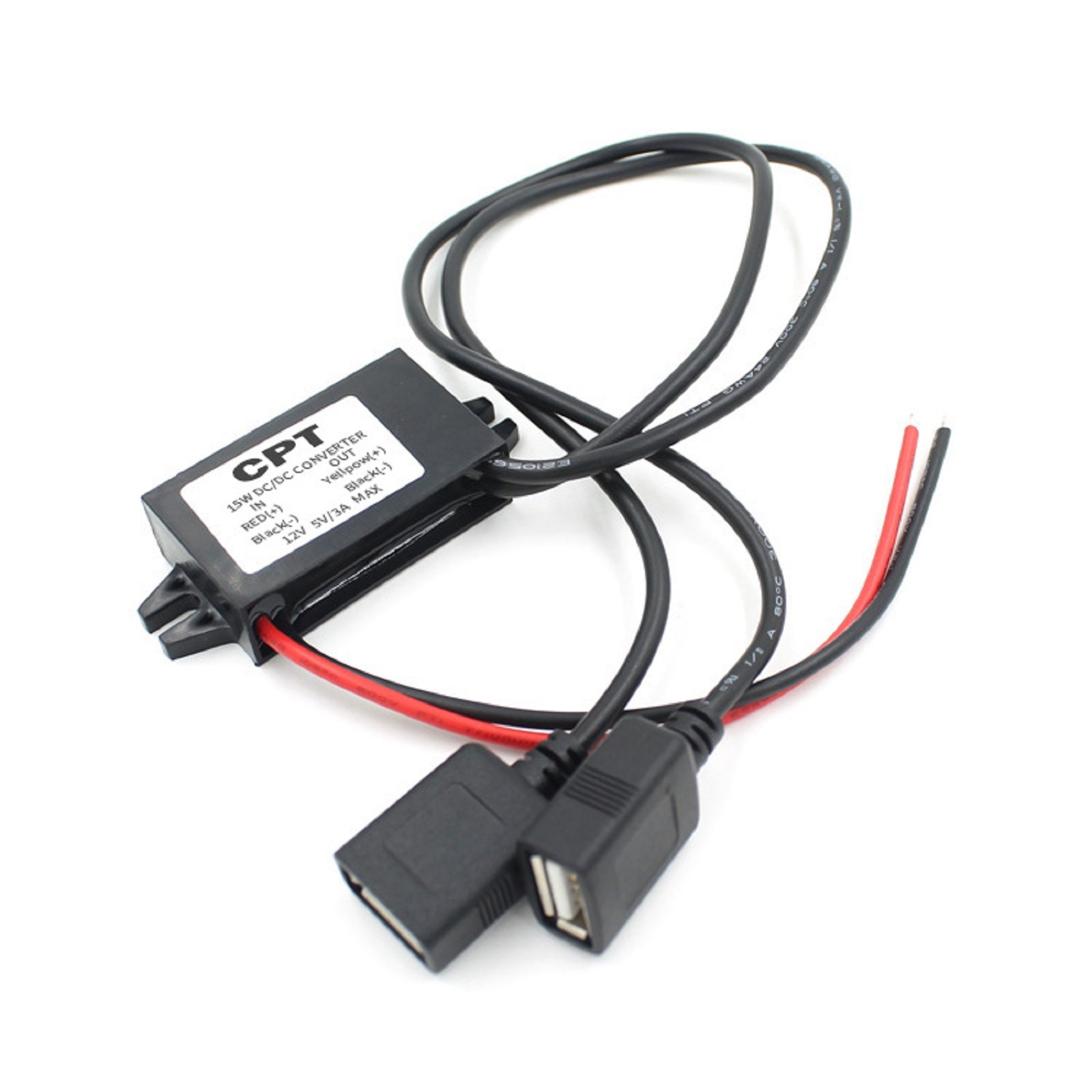 DC 12V To DC 5V 3A Dual USB Charger Adapter Power Converter Module For Car