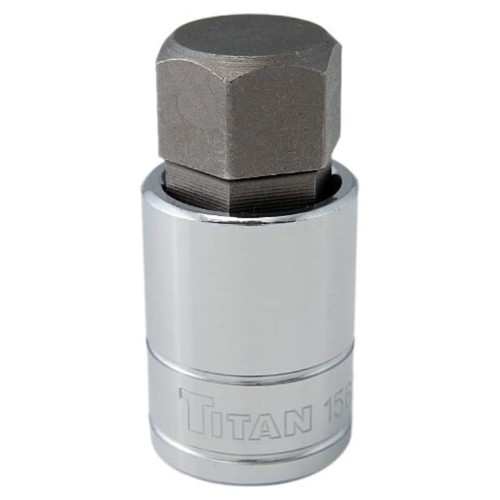 Titan 15621 21mm Hex Bit Socket, 1/2″ Drive, Chrome Vanadium Steel Steel