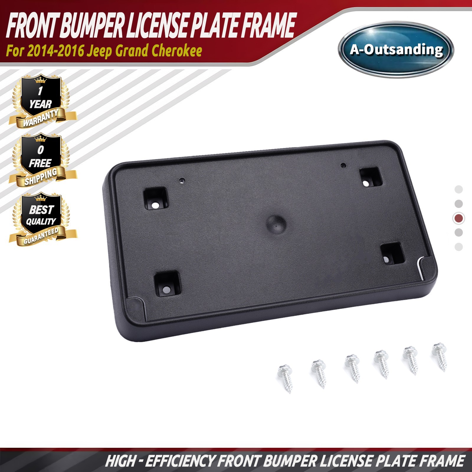 License Plate Bracket For 2014-2016 Jeep Grand Cherokee Front Plastic