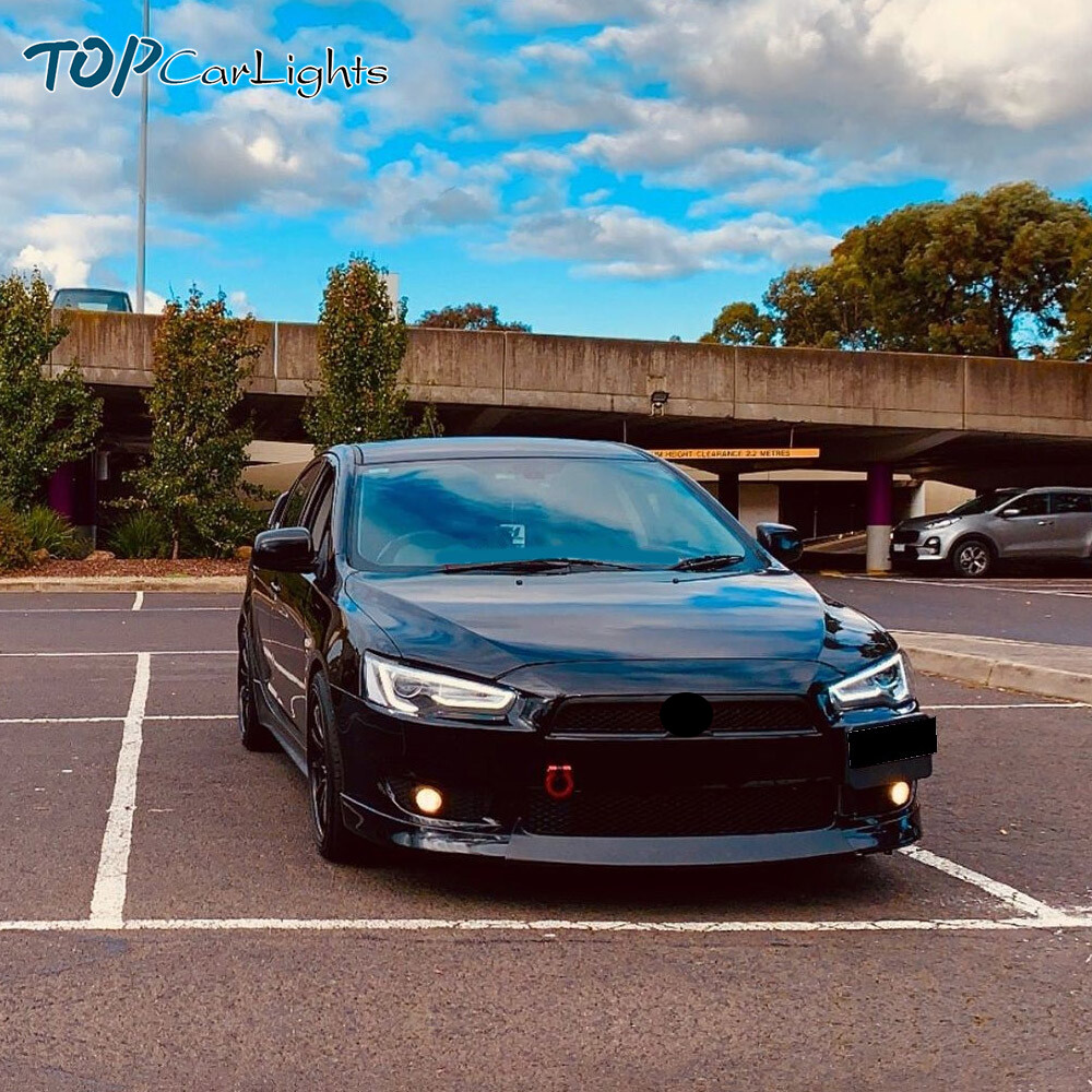 Pair LED Projector Headlights For Mitsubishi Lancer/Evo 2008-2017 w/Sequential