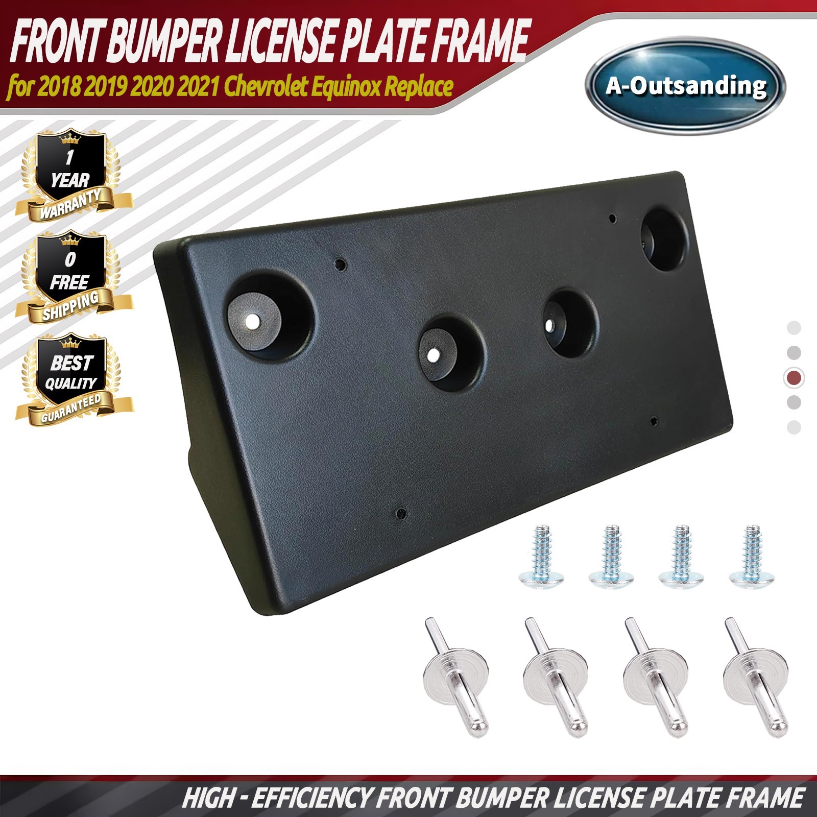 For 2018-2021 Chevrolet Equinox Front Bumper License Plate Tag Bracket Holder EA