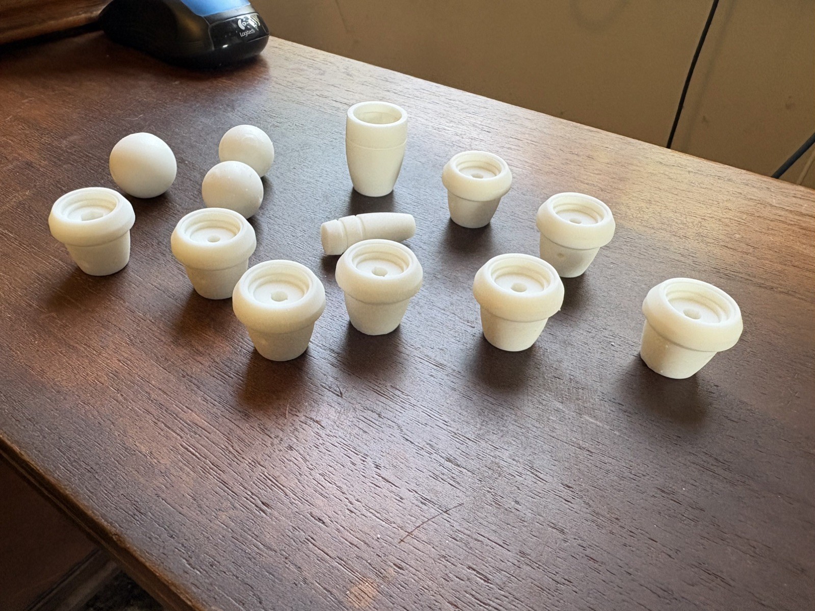 1956 Pontiac Dash Knobs, 3D Printed in White Plastic, Set Of 13