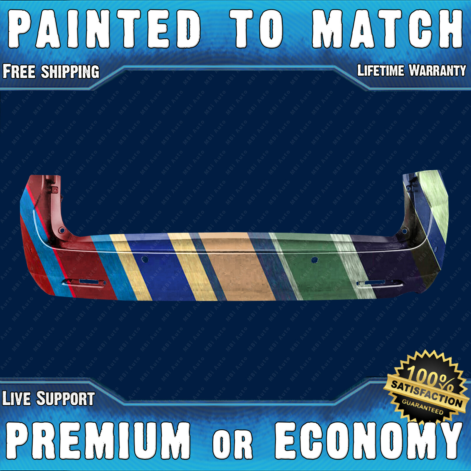 NEW Painted To Match Rear Bumper Cover for 2011-2017 Toyota Sienna w/ Park 11-17