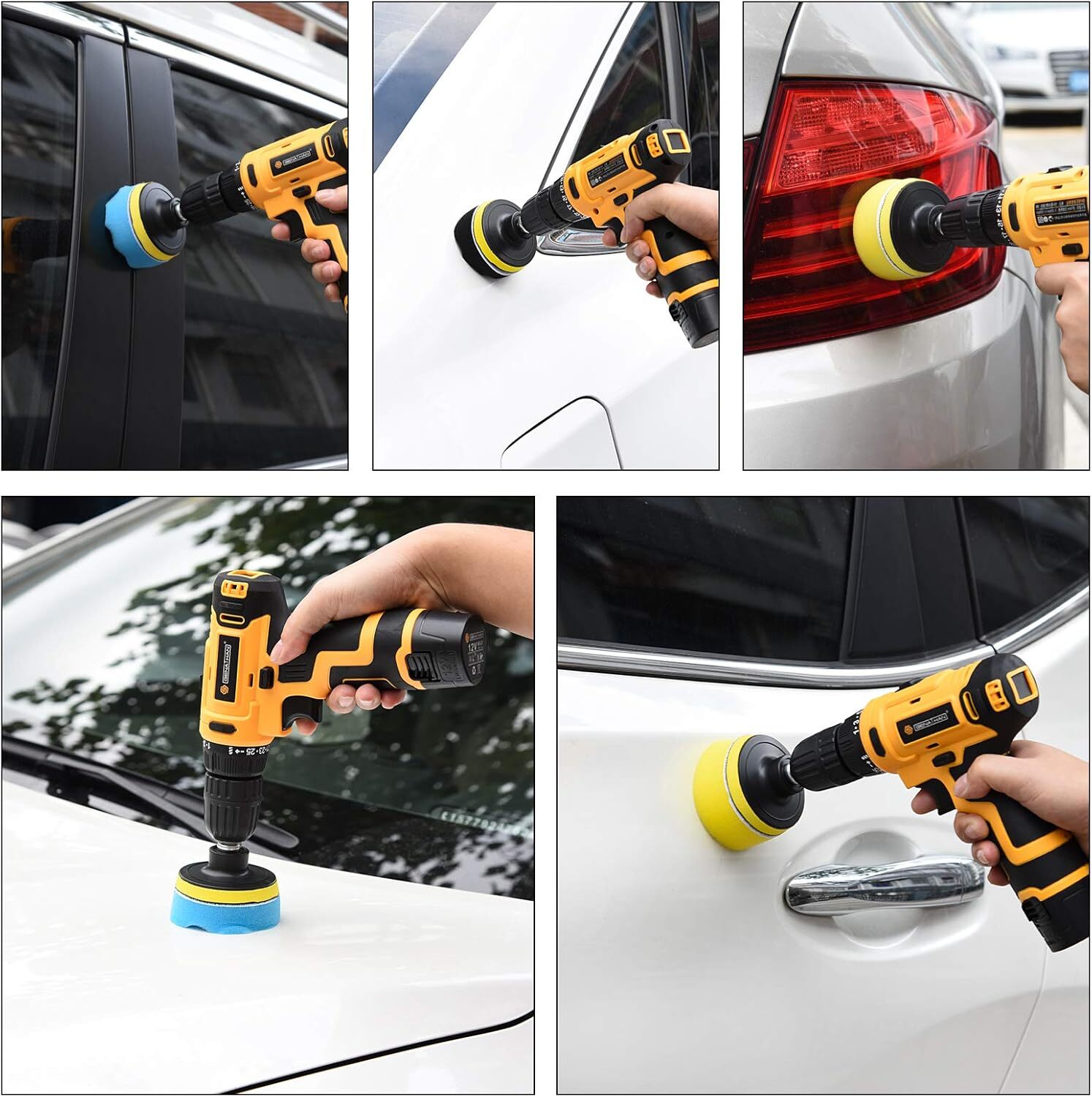 Foam Wax Polisher Pads Car Buffer Drill Buffing Pads Car Polishing Pad Kit 3Inch