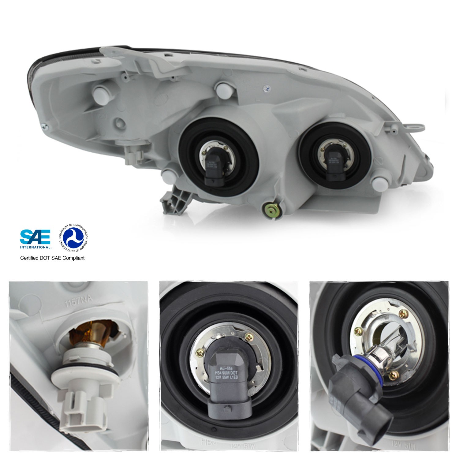 For 2003-2008 Toyota Matrix Base XR XRS Headlights Pair Replacement Left+Right