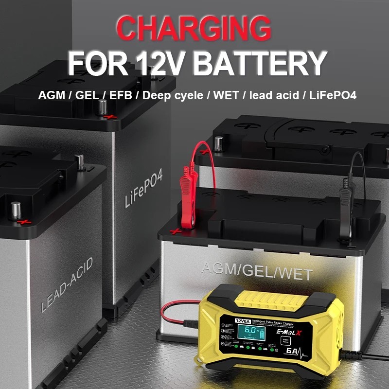 12V Smart Car Battery Charger Automatic Lifepo4 Repair Maintainer Trickle
