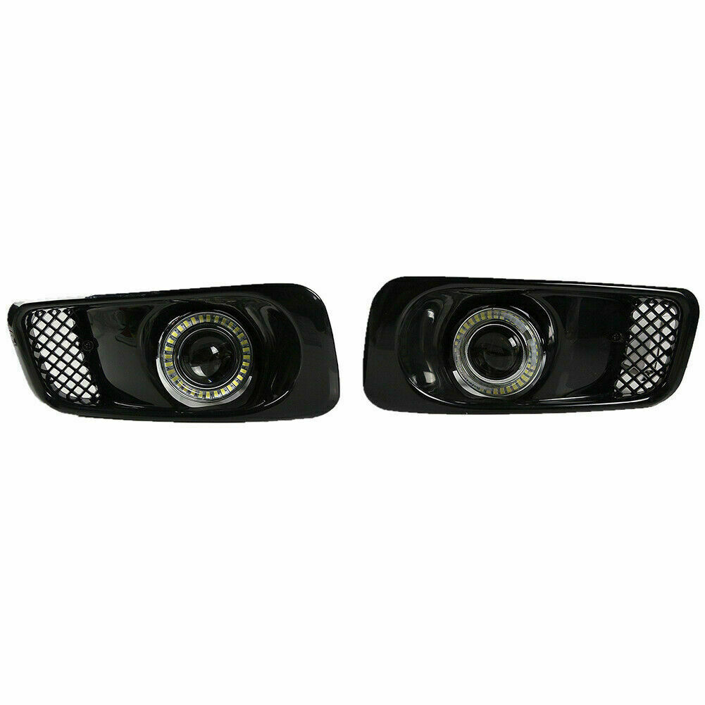 For 1999-2000 Honda Civic Clear Lens LED Halo Projector Fog Light Lamps DRL pair