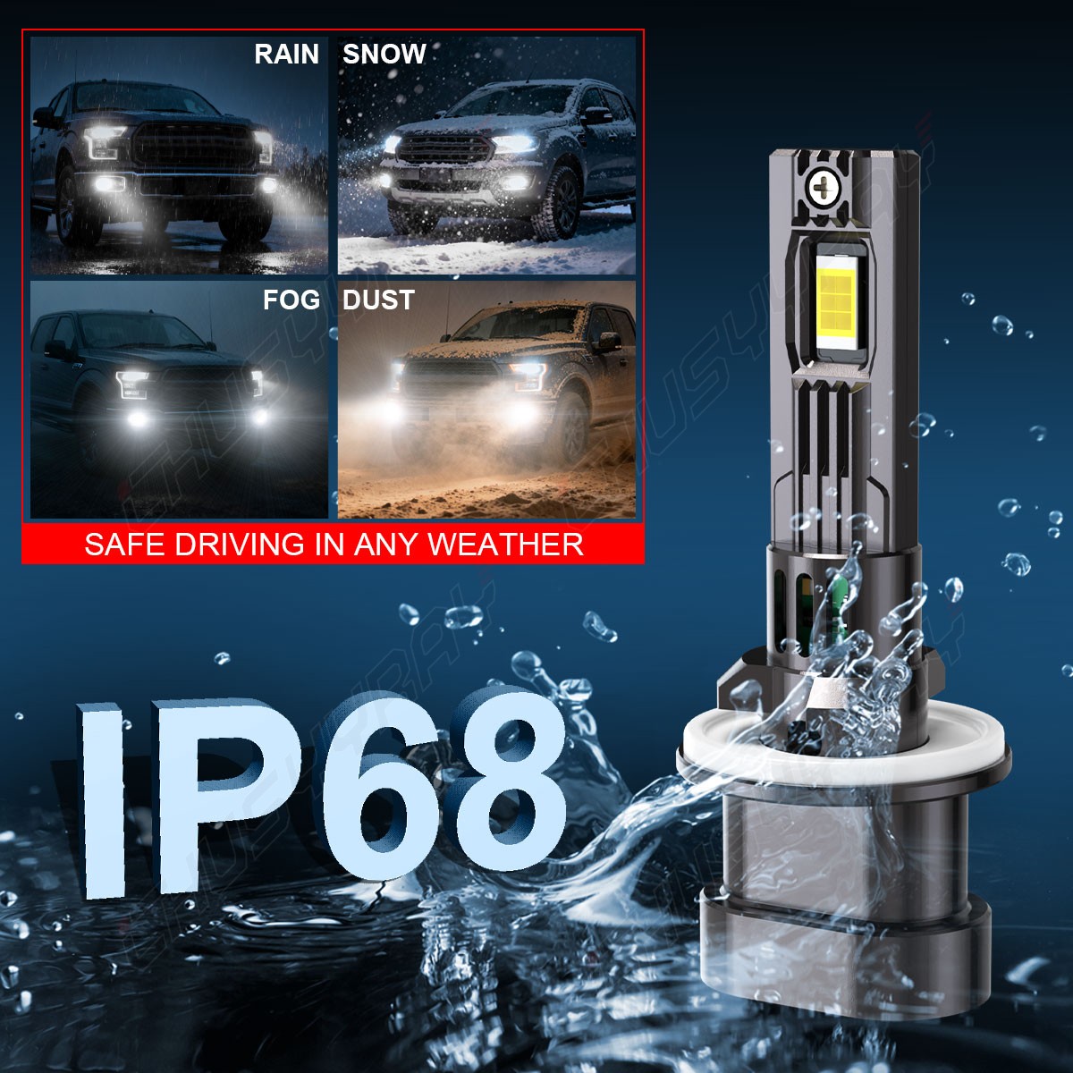2PCS LED Headlights Combo Bulbs For Arctic Cat 0609-252 0609-251 High Low Beam